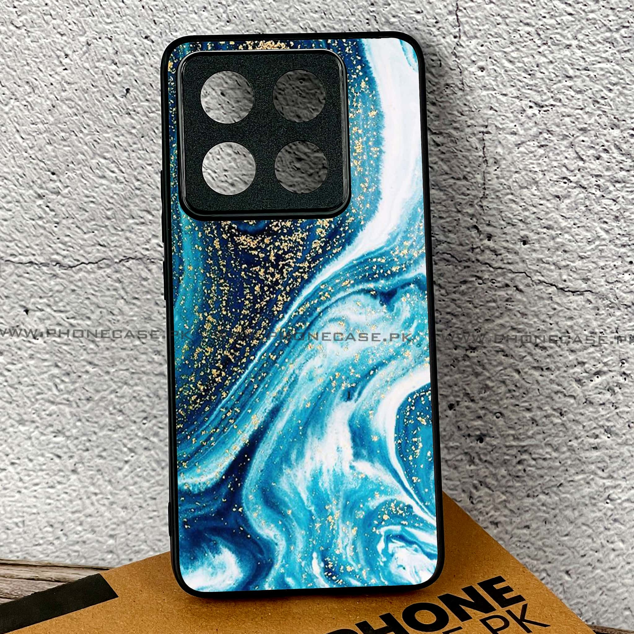 Xiaomi 14T - Blue Marble Series - Premium Printed Glass soft Bumper shock Proof Case