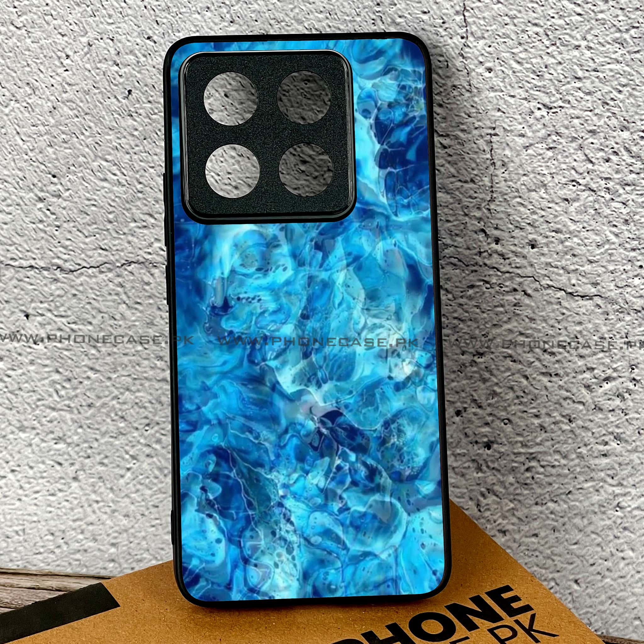 Xiaomi 14T - Blue Marble Series - Premium Printed Glass soft Bumper shock Proof Case