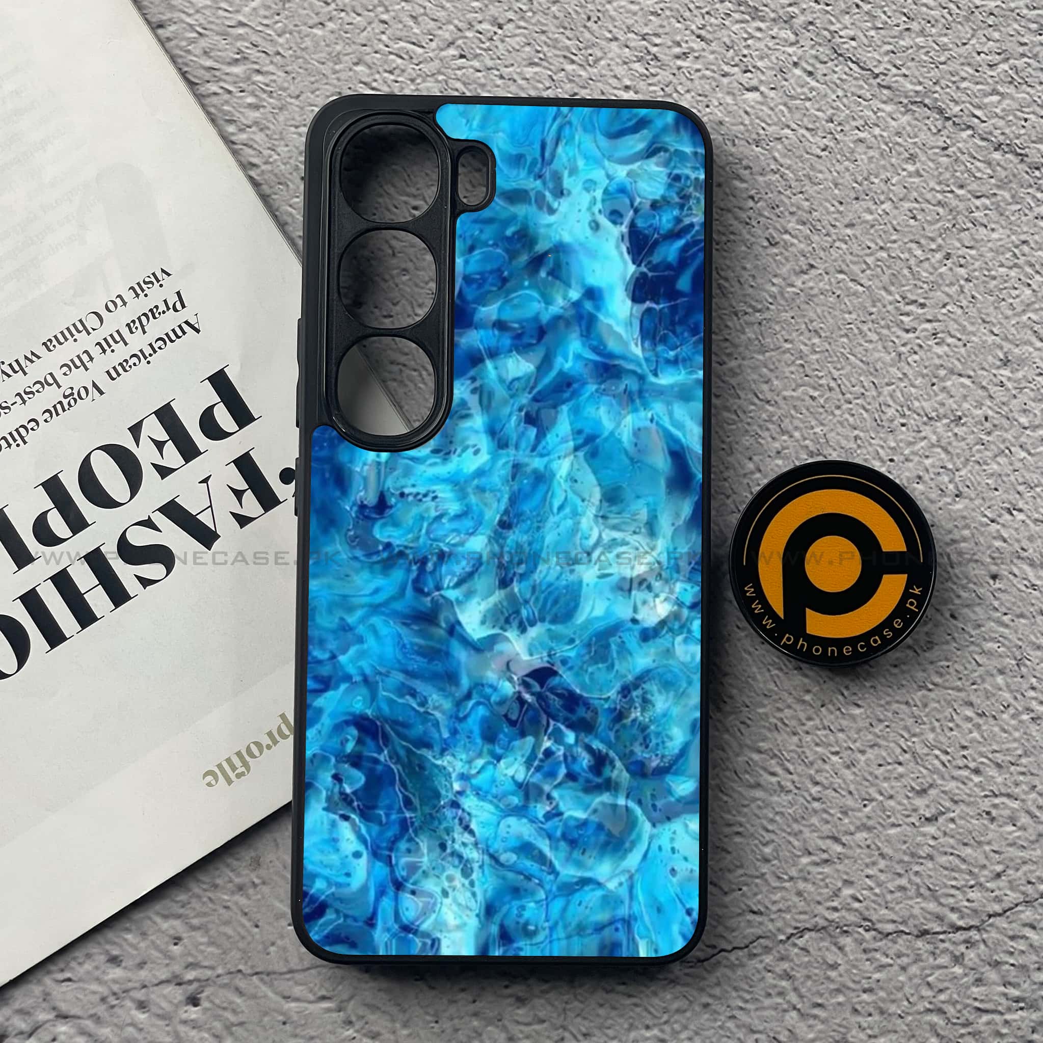 Vivo V40 Lite (IDN) - Blue Marble Series - Premium Metal Printed soft Bumper Shock Proof Case