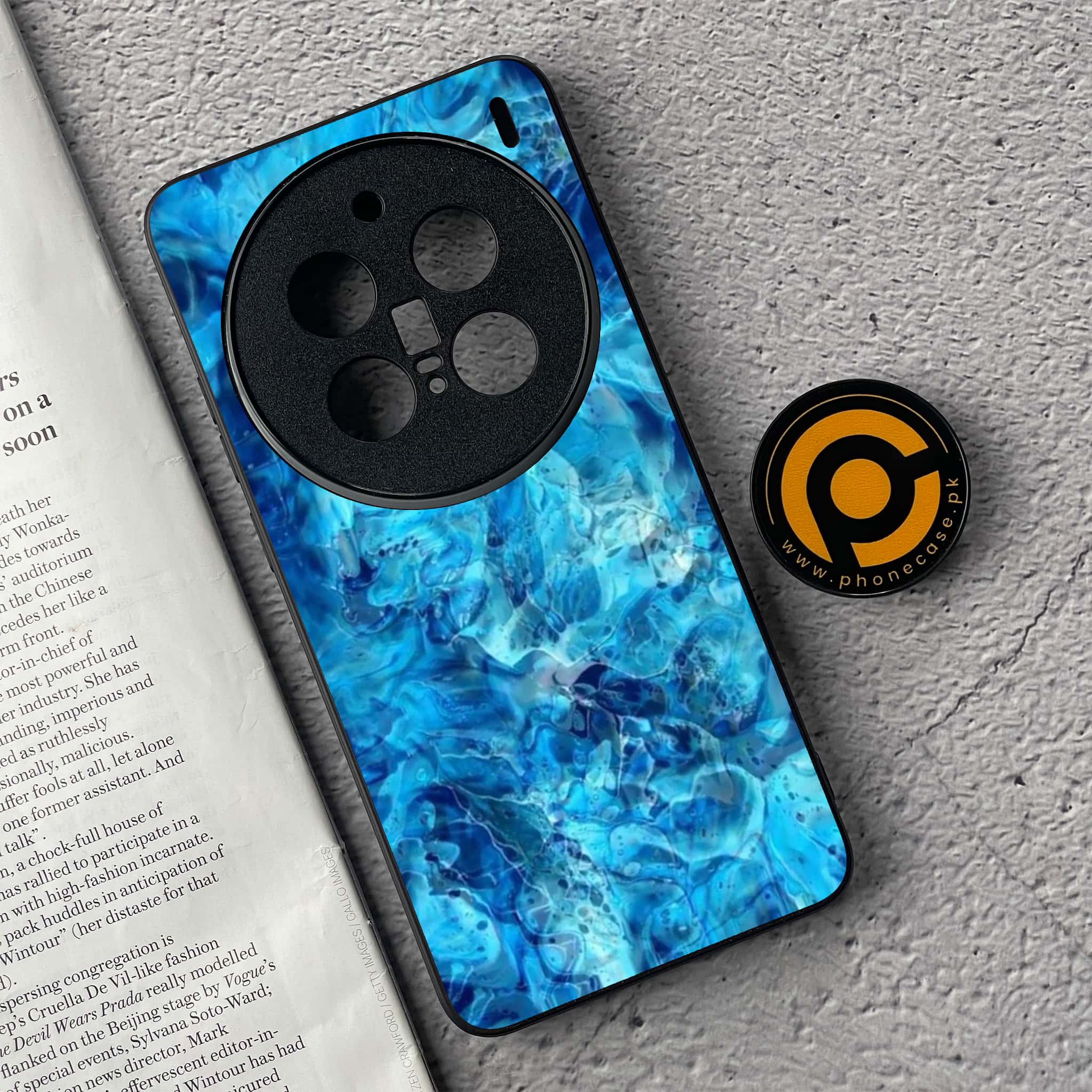 Vivo X200 Pro - Blue Marble Series - Premium Metal  Printed soft Bumper shock Proof Case