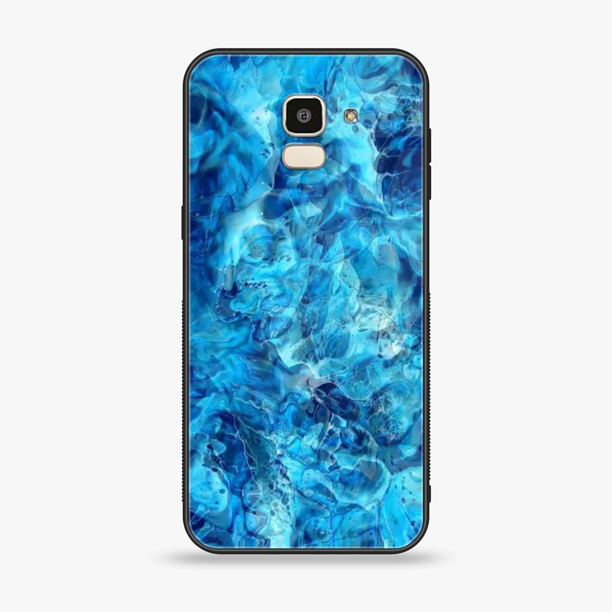 Samsung Galaxy J6 (2018) - Blue Marble Series - Premium Printed Glass soft Bumper shock Proof Case