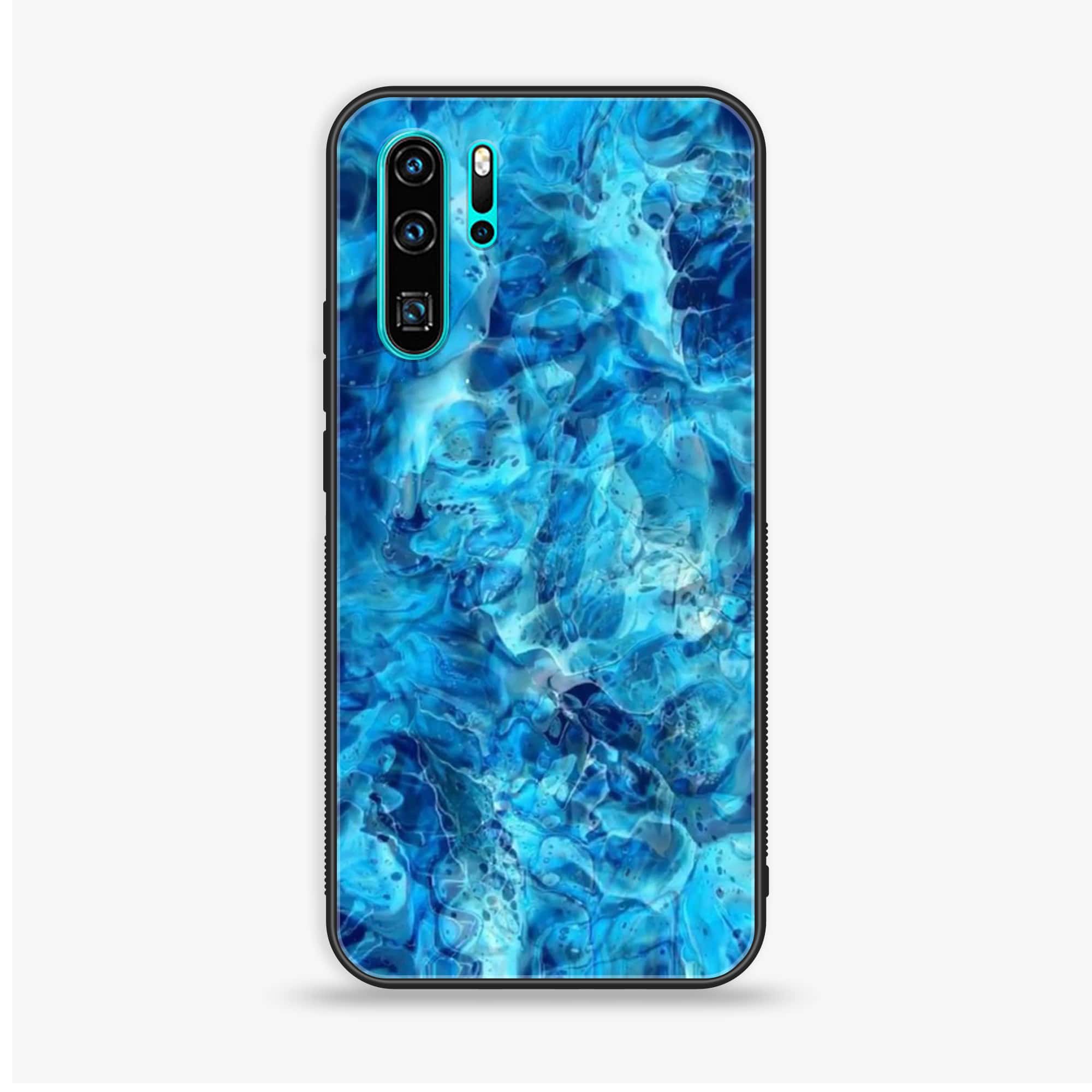 Huawei P30 Pro - Blue Marble Series - Premium Printed Glass soft Bumper shock Proof Case