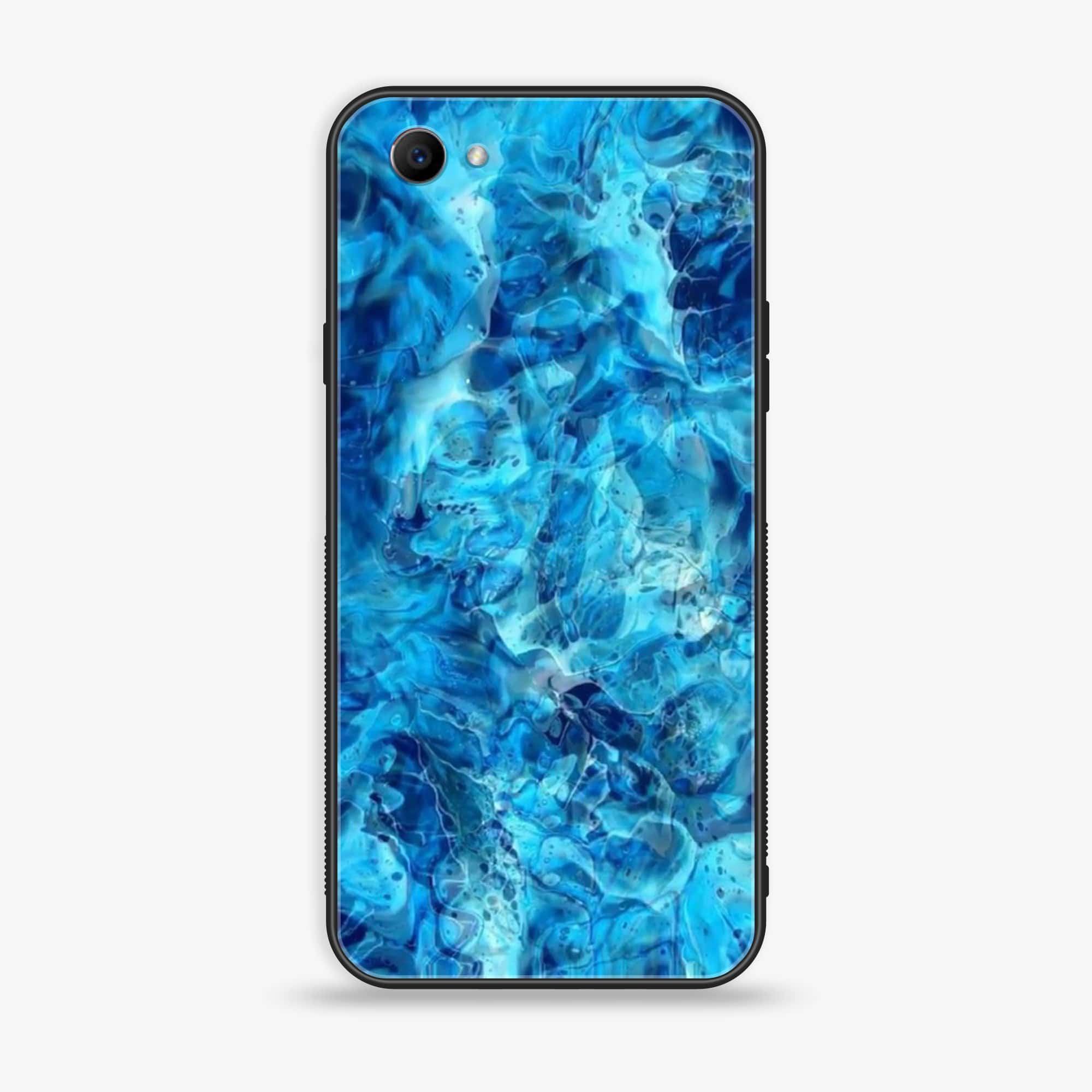 Oppo F7 Youth - Blue Marble Series - Premium Printed Glass soft Bumper shock Proof Case