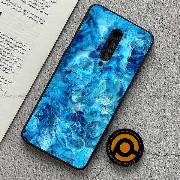 OnePlus 7 Pro - Blue Marble Design 6  - Premium Printed Glass soft Bumper shock Proof Case CS-36536