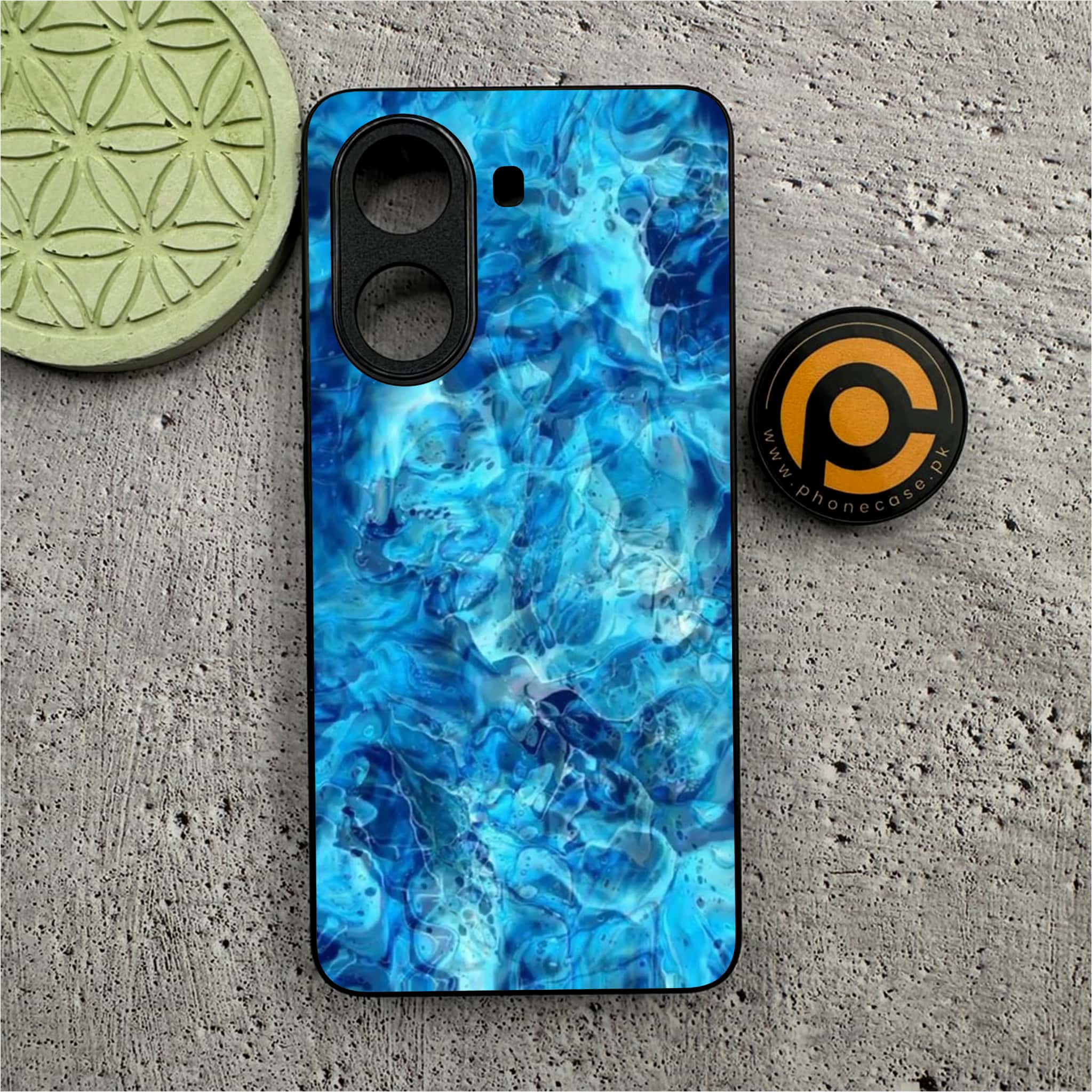 Xiaomi Redmi Turbo 4 - Blue Marble Series - Premium Metal Printed soft Bumper shock Proof Case