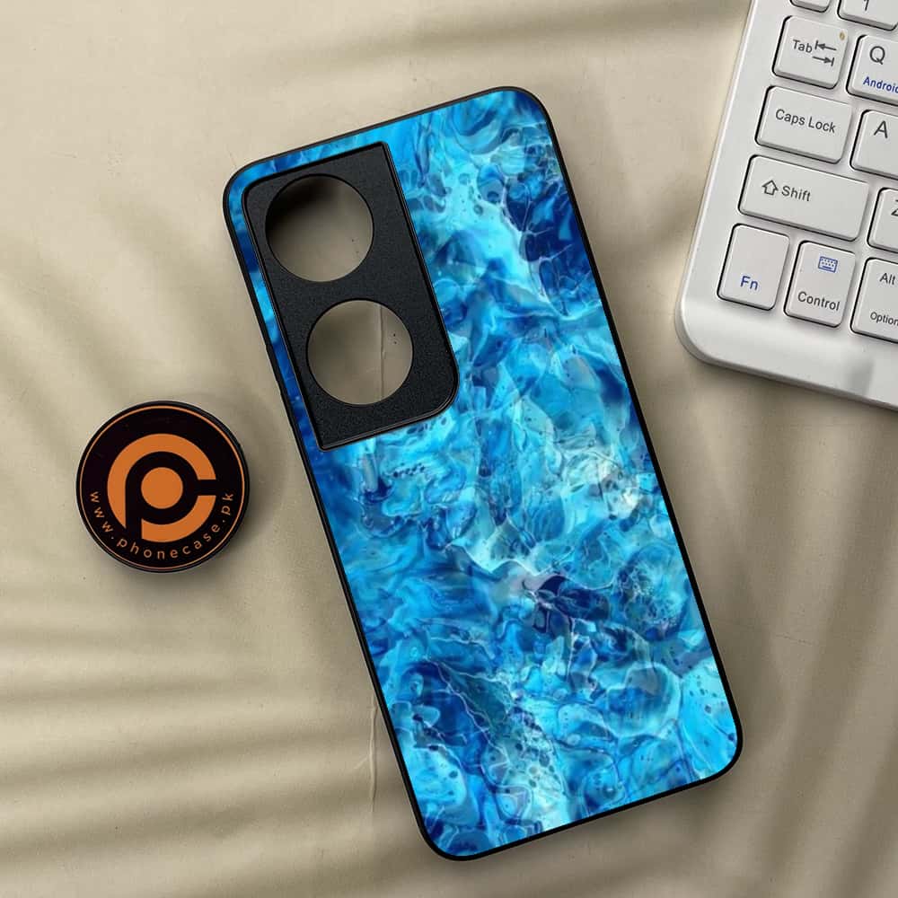 Honor X7b - Blue Marble Series - Premium Metal  Printed soft Bumper shock Proof Case