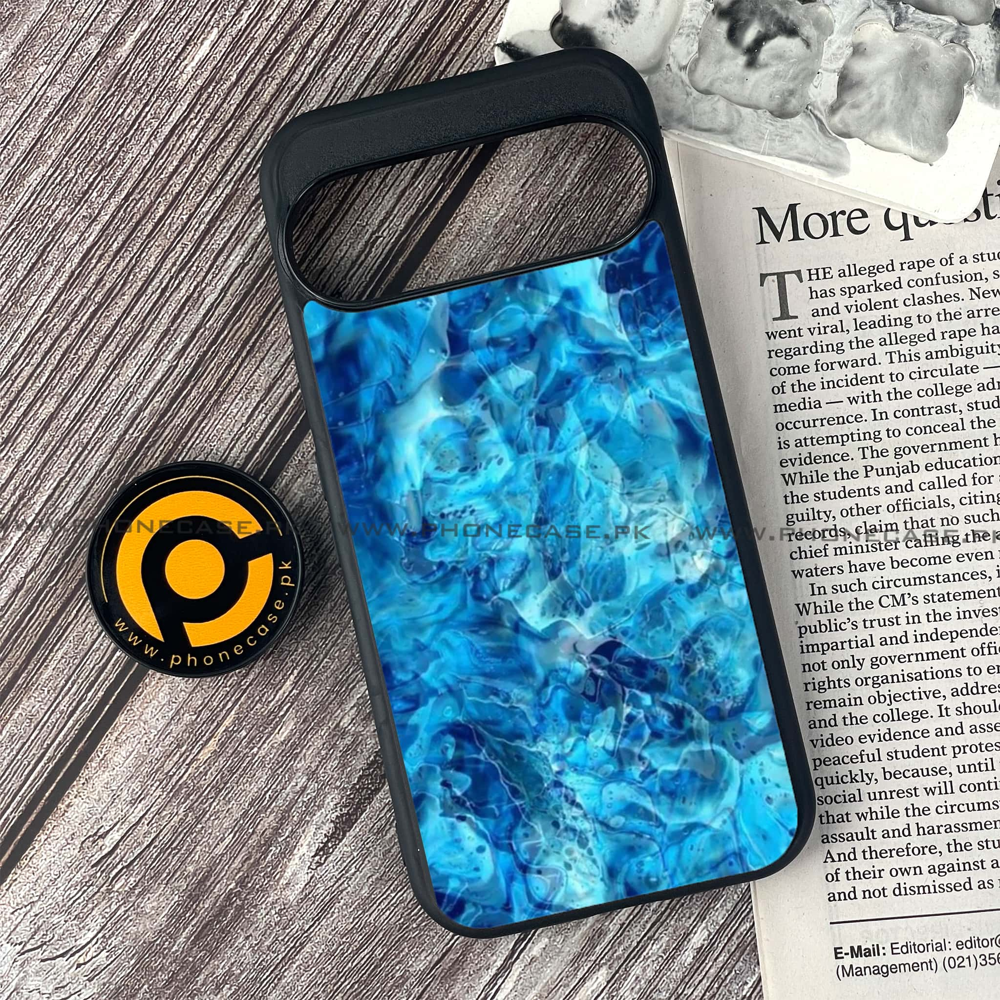 Google Pixel 9 Pro - Blue Marble Series - Premium Printed Glass soft Bumper shock Proof Case