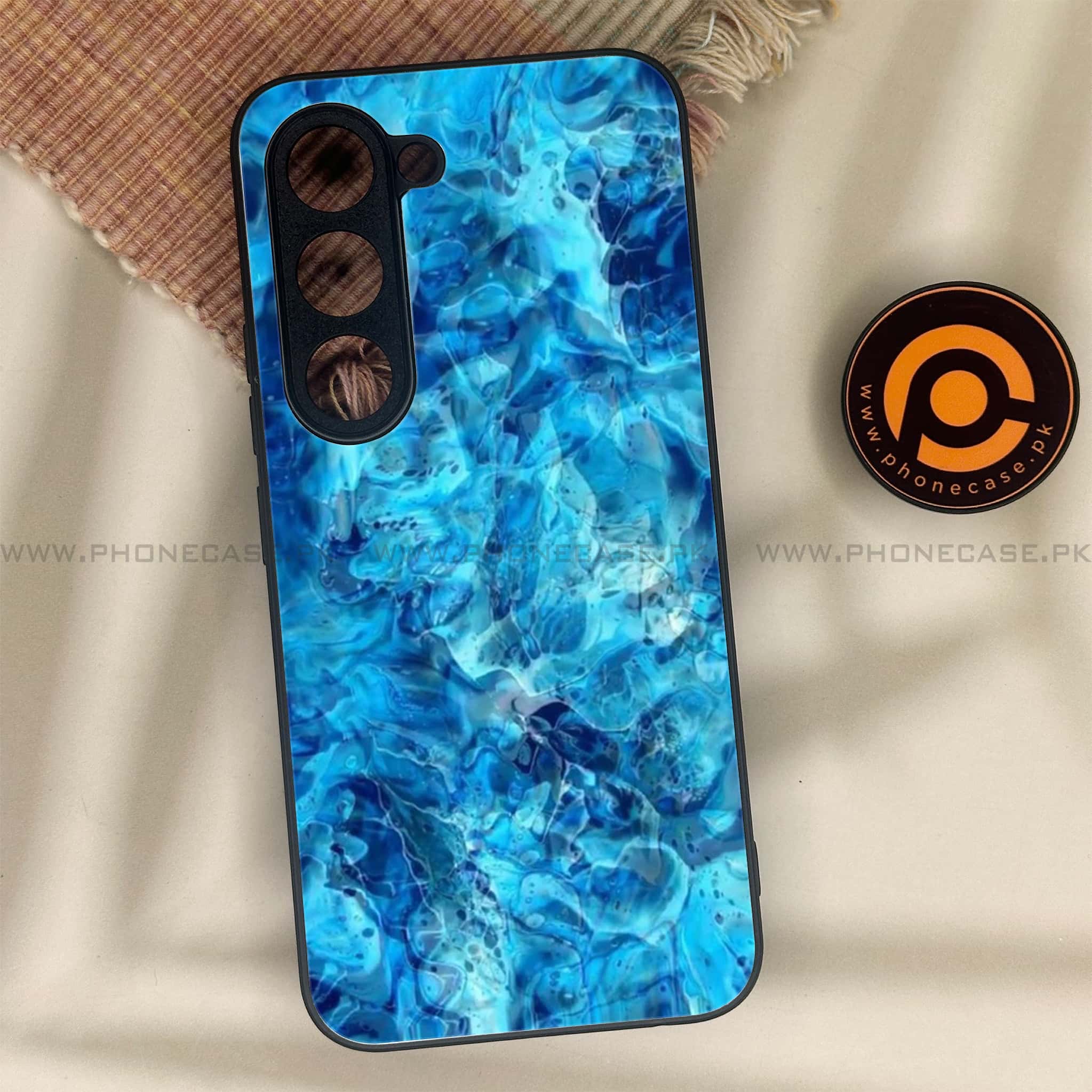 Tecno Spark 40 Pro - Blue Marble Series - Premium Metal Printed soft Bumper shock Proof Case