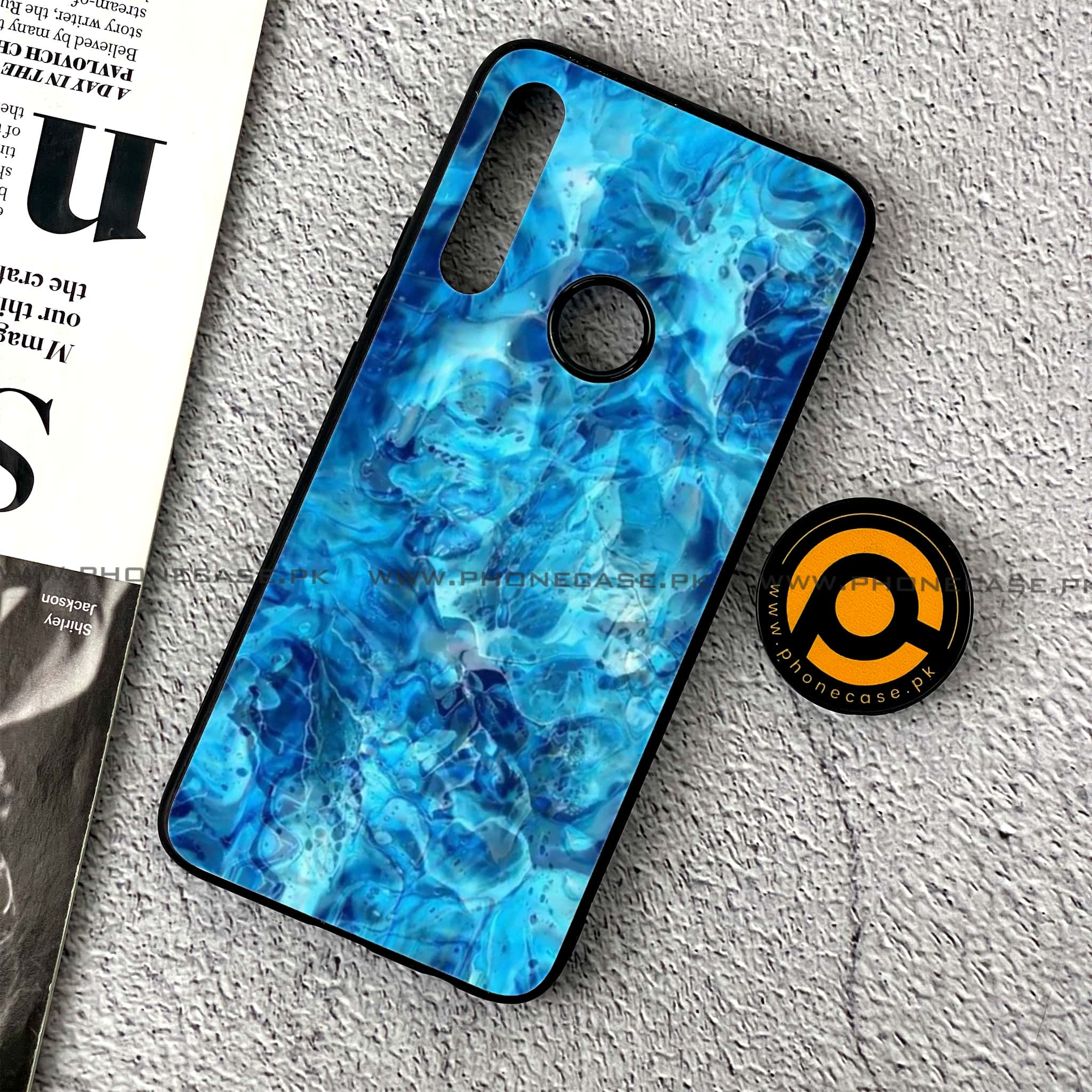 Huawei Y9 Prime (2019) - Blue Marble Series - Premium Printed Glass soft Bumper shock Proof Case