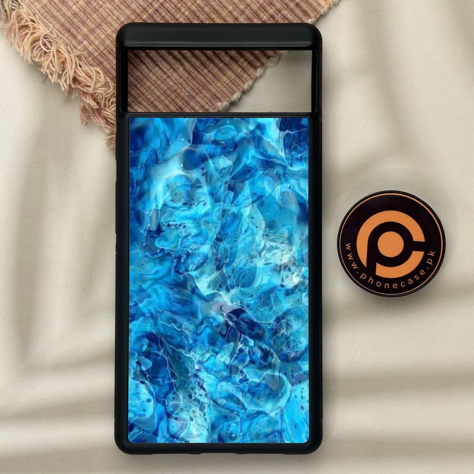 Google Pixel 6 - Blue Marble Series - Premium Metal Printed soft Bumper Shock Proof Case