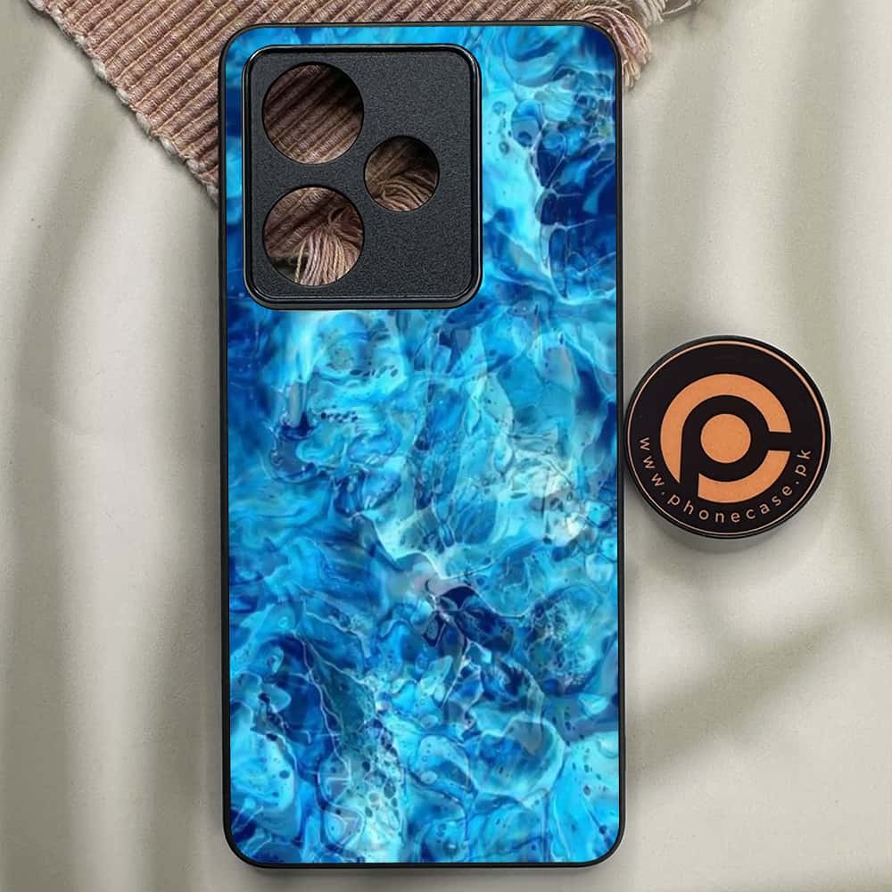 Realme GT 7 - Blue Marble Series - Premium Metal Printed soft Bumper shock Proof Case
