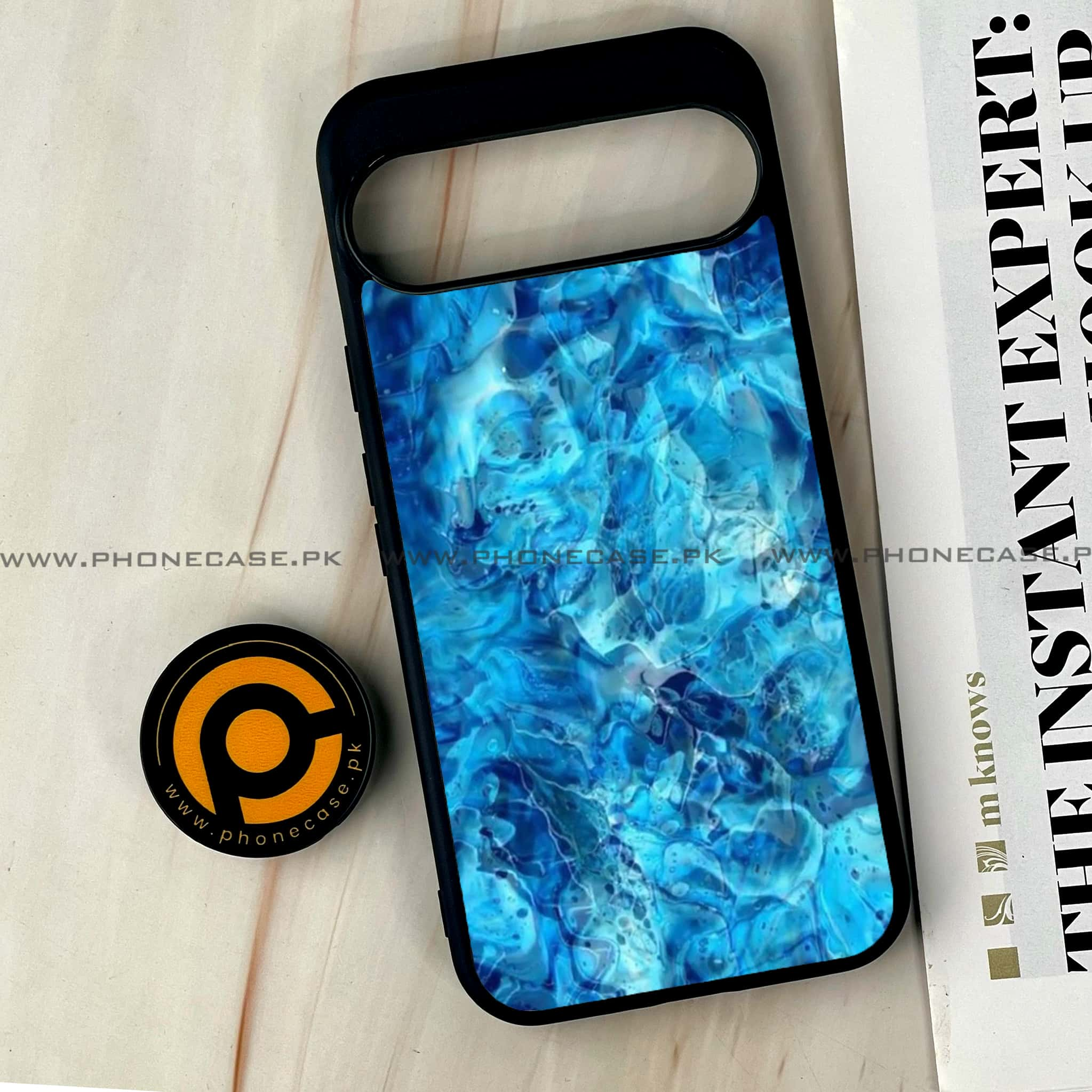 Google Pixel 9 Pro XL - Blue Marble Series - Premium Printed Glass soft Bumper shock Proof Case