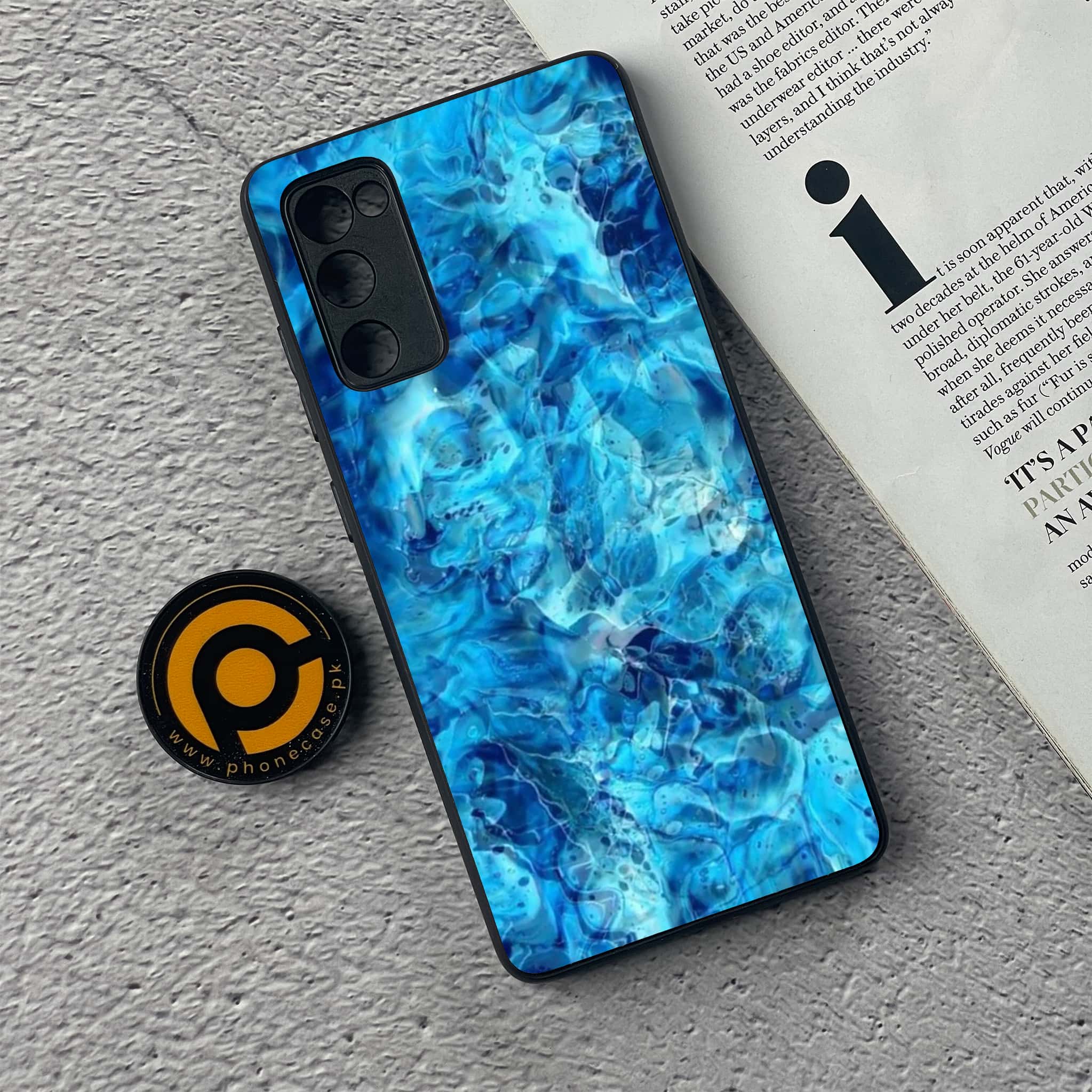 Samsung Galaxy S20 FE - Blue Marble Series - Premium Printed Glass soft Bumper shock Proof Case