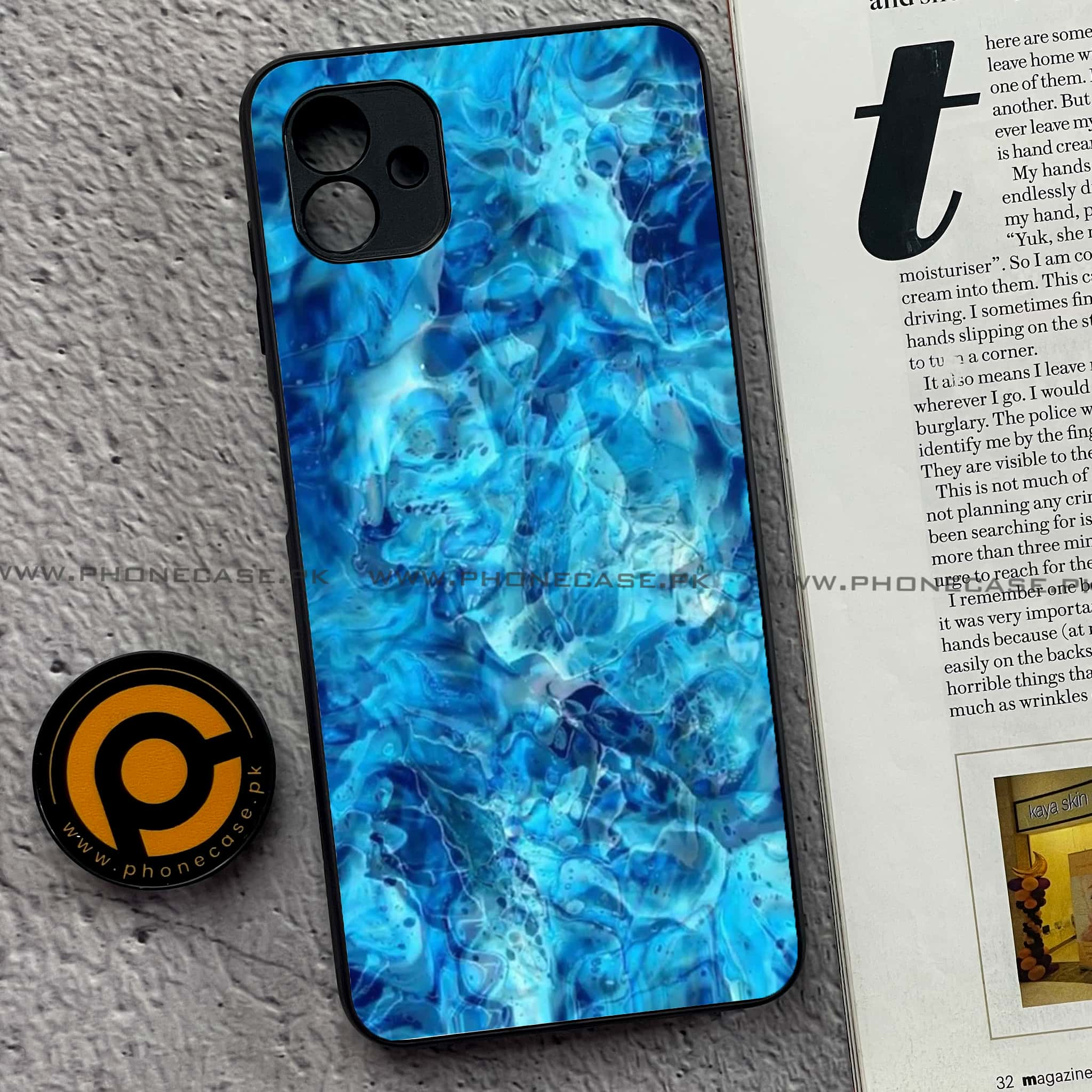 Samsung Galaxy A04 - Blue Marble Series - Premium Printed Metal soft Bumper shock Proof Case