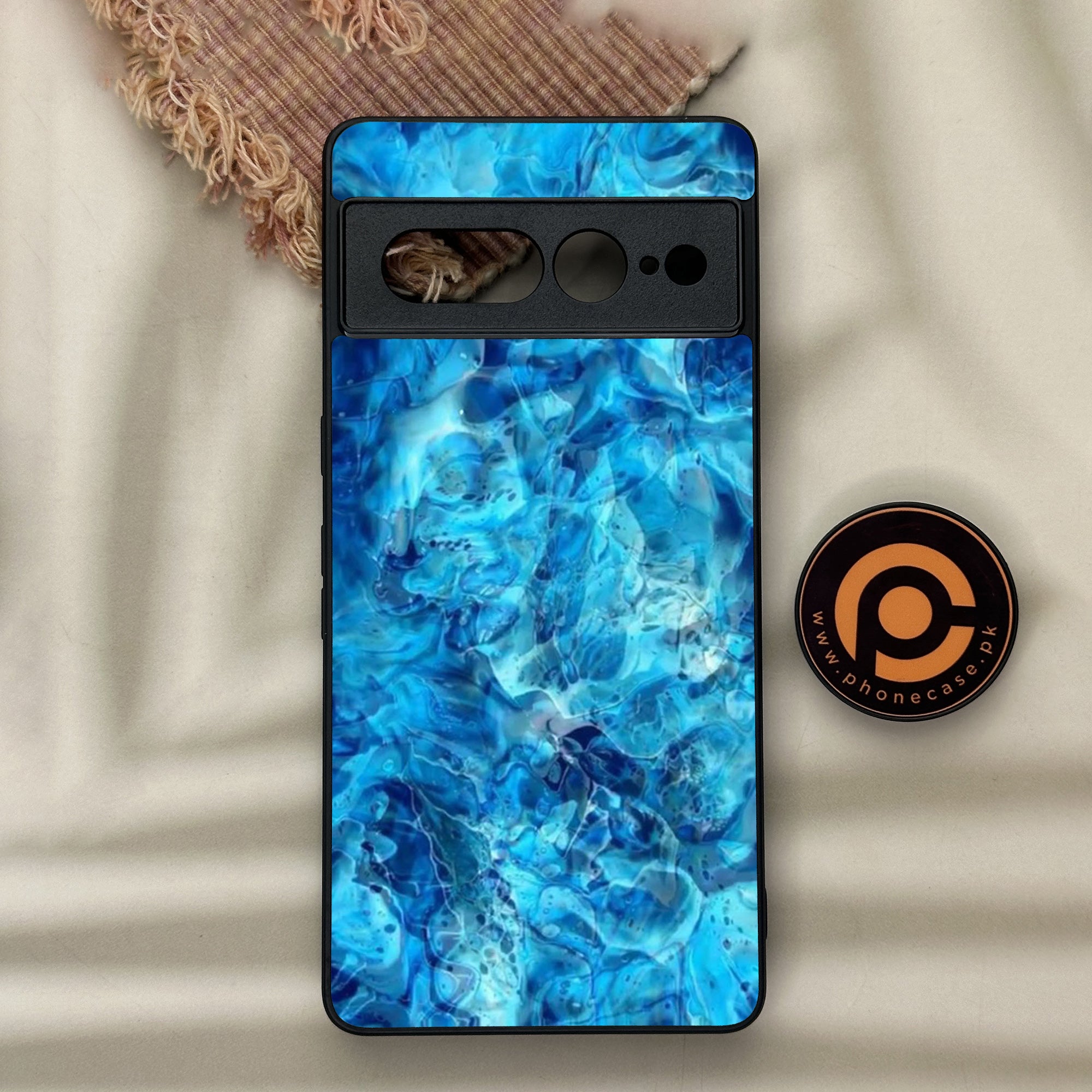Google Pixel 7 Pro - Blue Marble Series - Premium Metal Printed soft Bumper Shock Proof Case