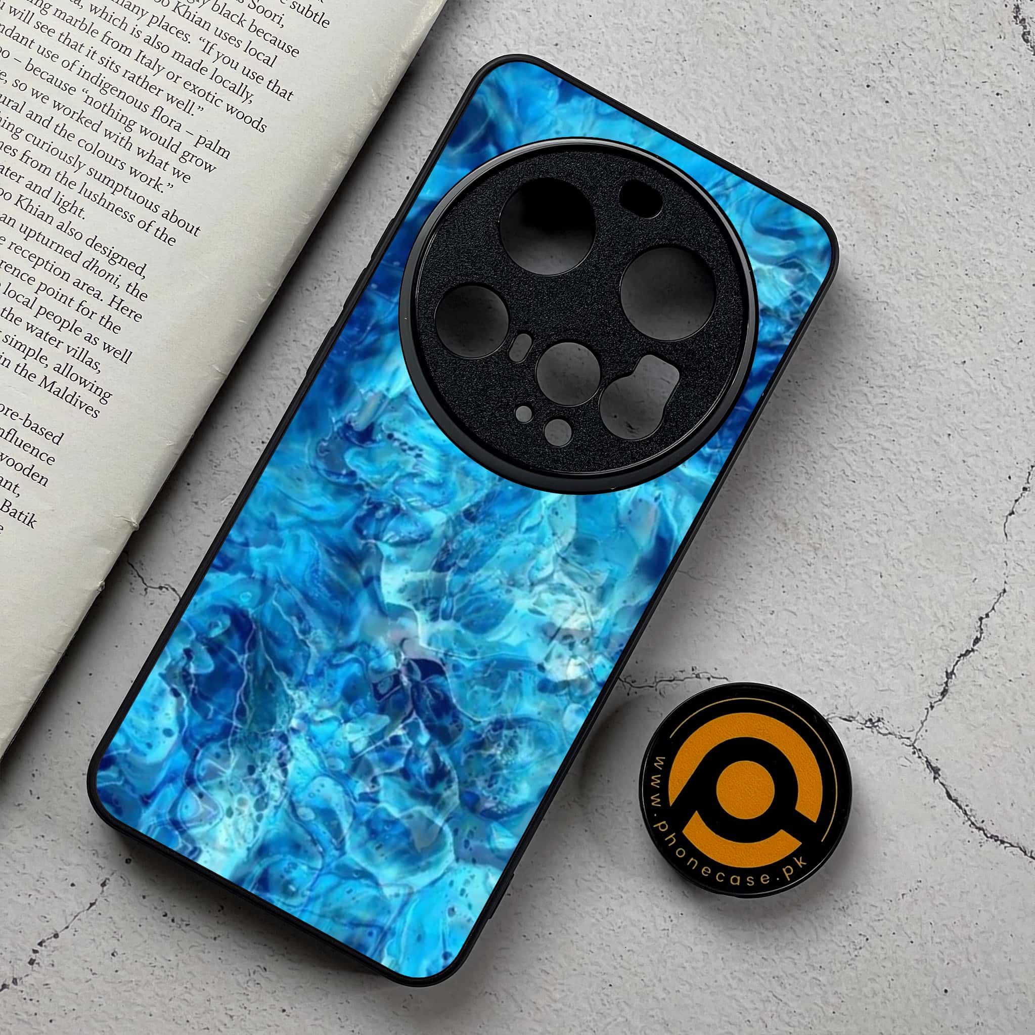 Xiaomi 15 Ultra - Blue Marble Series - Premium Metal Printed Soft Bumper Shockproof Case