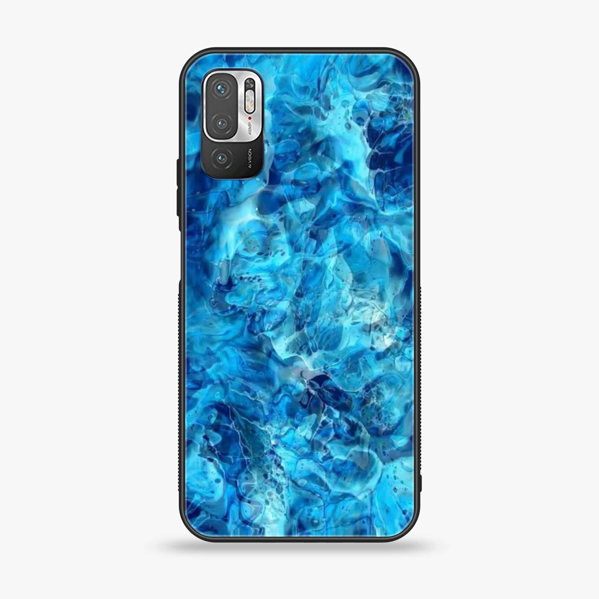 Xiaomi Redmi Note 10 5G - Blue Marble Series - Premium Printed Glass soft Bumper shock Proof Case