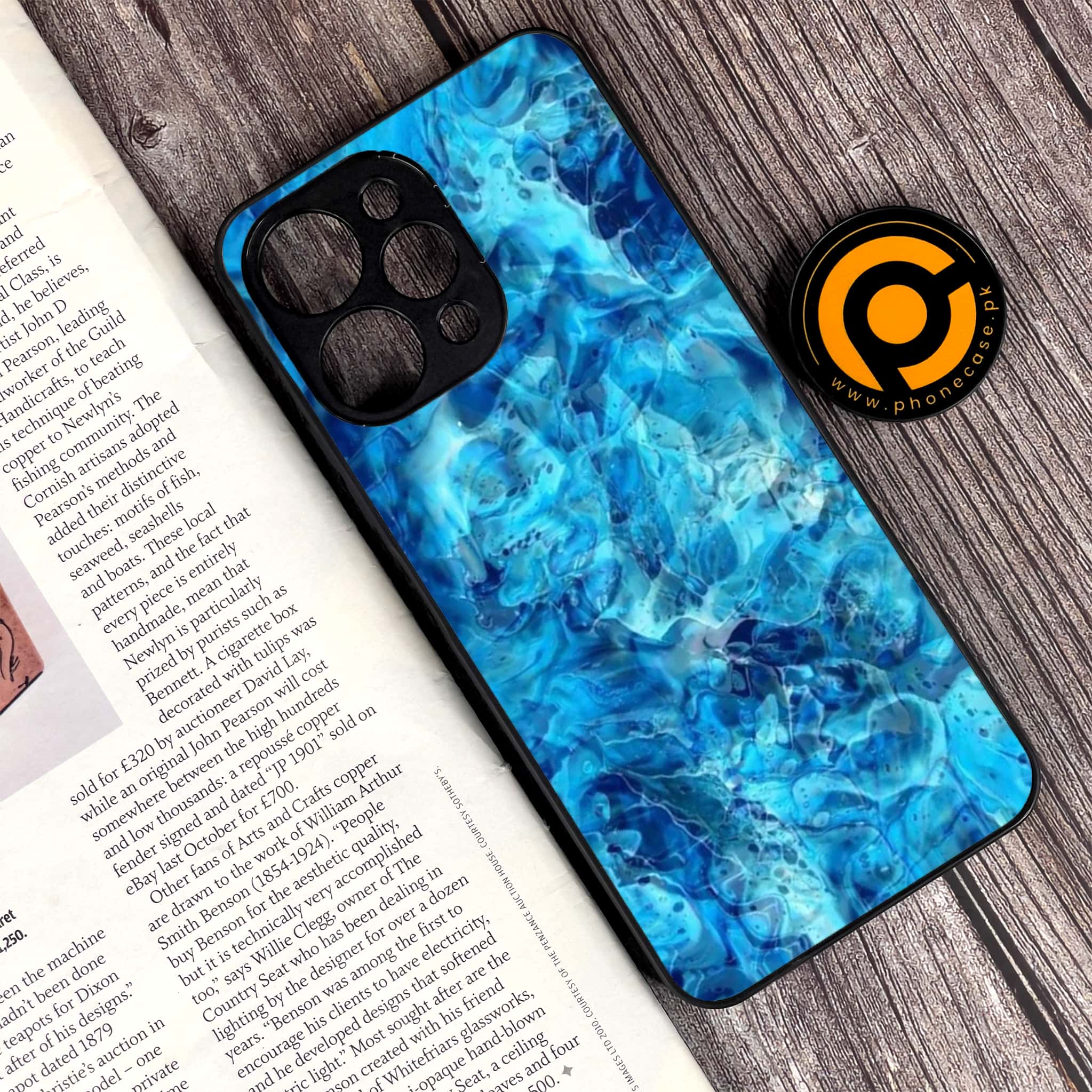 Xiaomi Redmi 12 - Blue Marble Series - Premium Printed Glass soft Bumper shock Proof Case