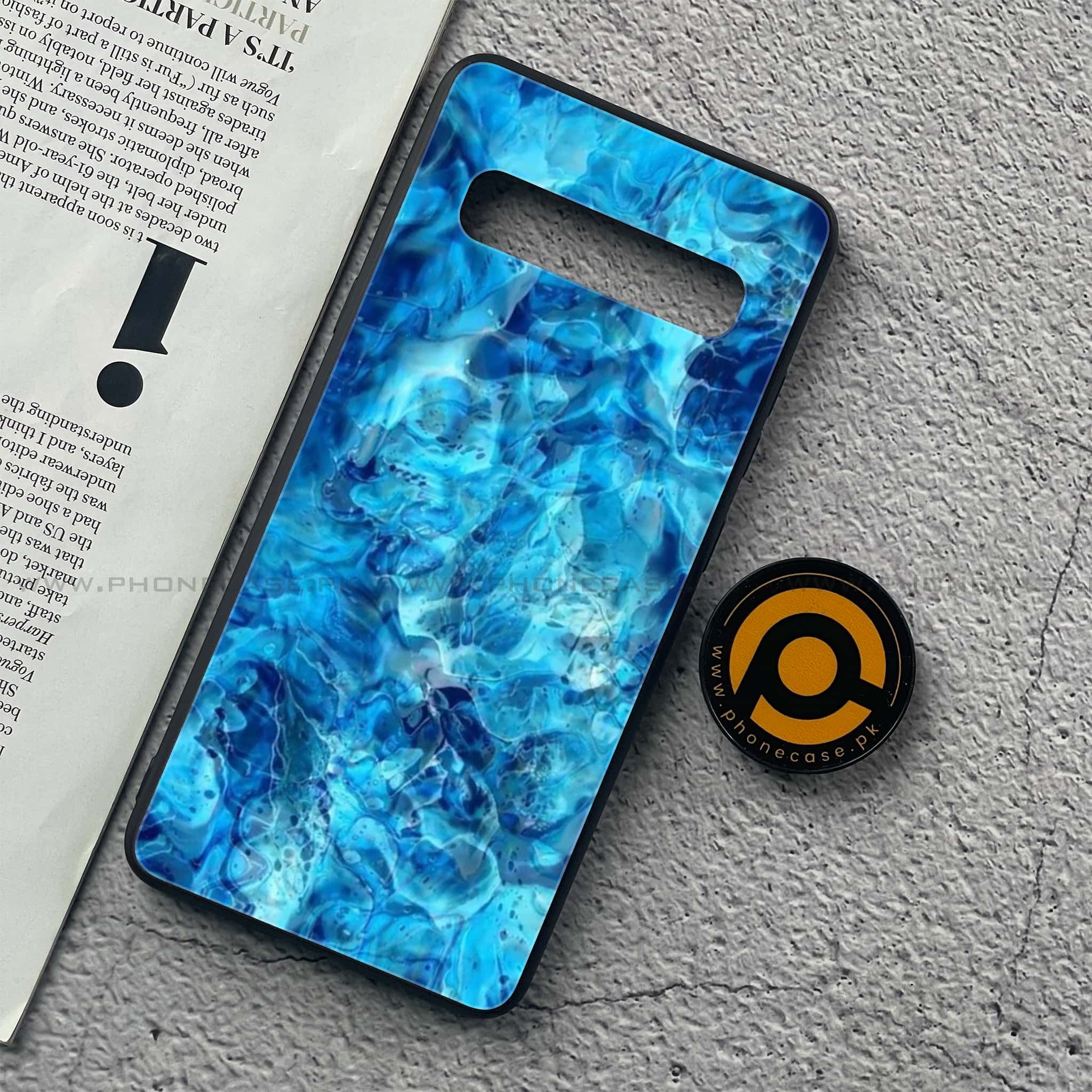 Samsung Galaxy S10 5G - Blue Marble Series - Premium Printed Glass soft Bumper shock Proof Case