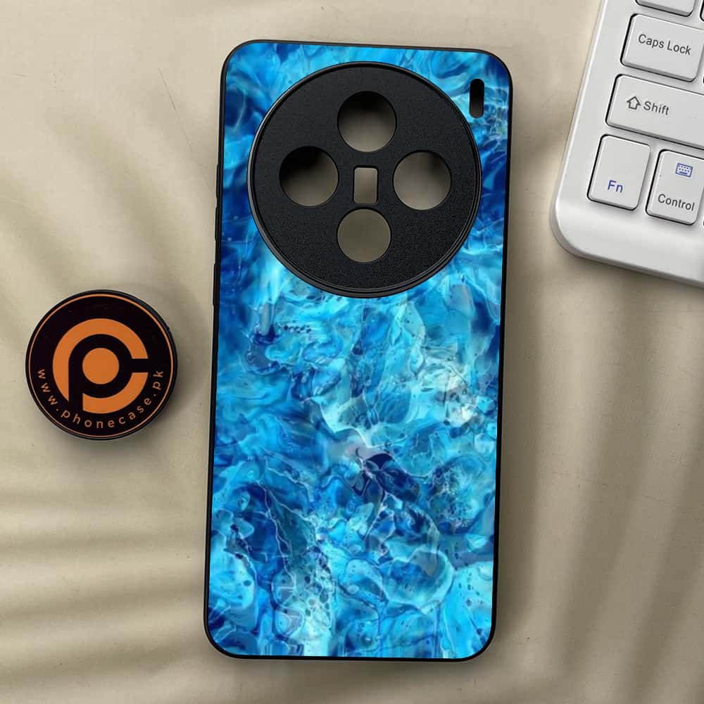 Vivo X200 - Blue Marble Series - Premium Metal  Printed soft Bumper shock Proof Case