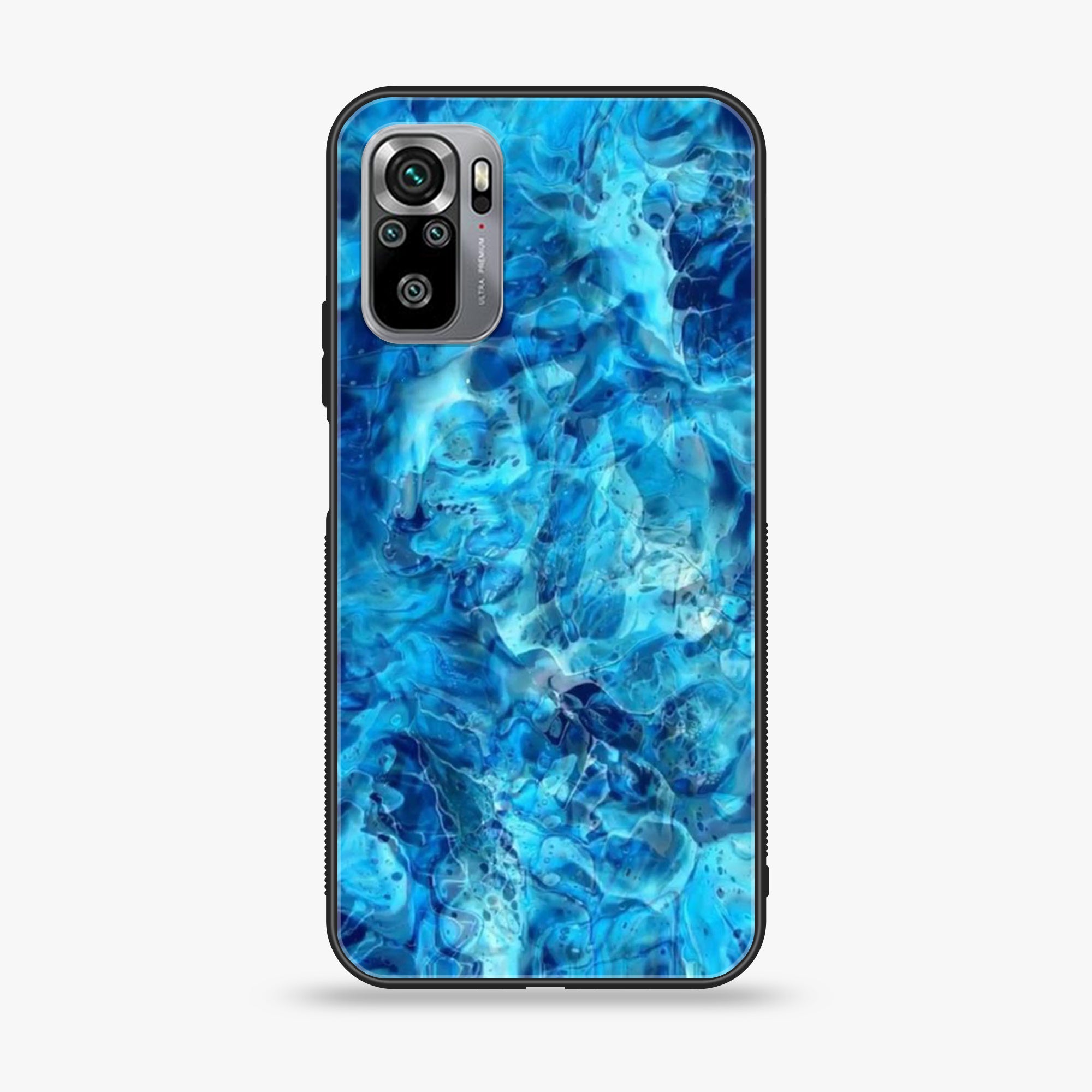 Xiaomi Redmi Note 10S - Blue Marble Series - Premium Printed Glass soft Bumper shock Proof Case