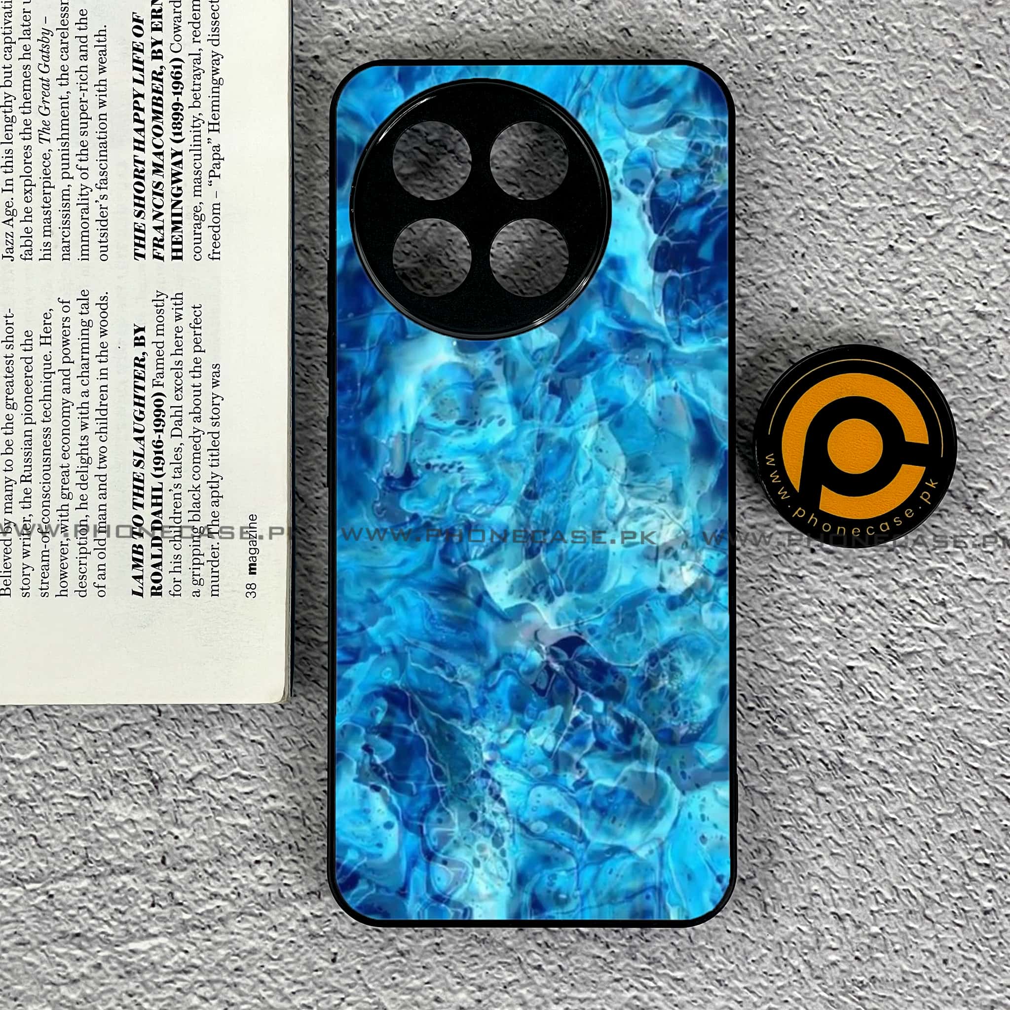 OnePlus 13R - Blue Marble Series - Premium Printed Glass soft Bumper shock Proof Case