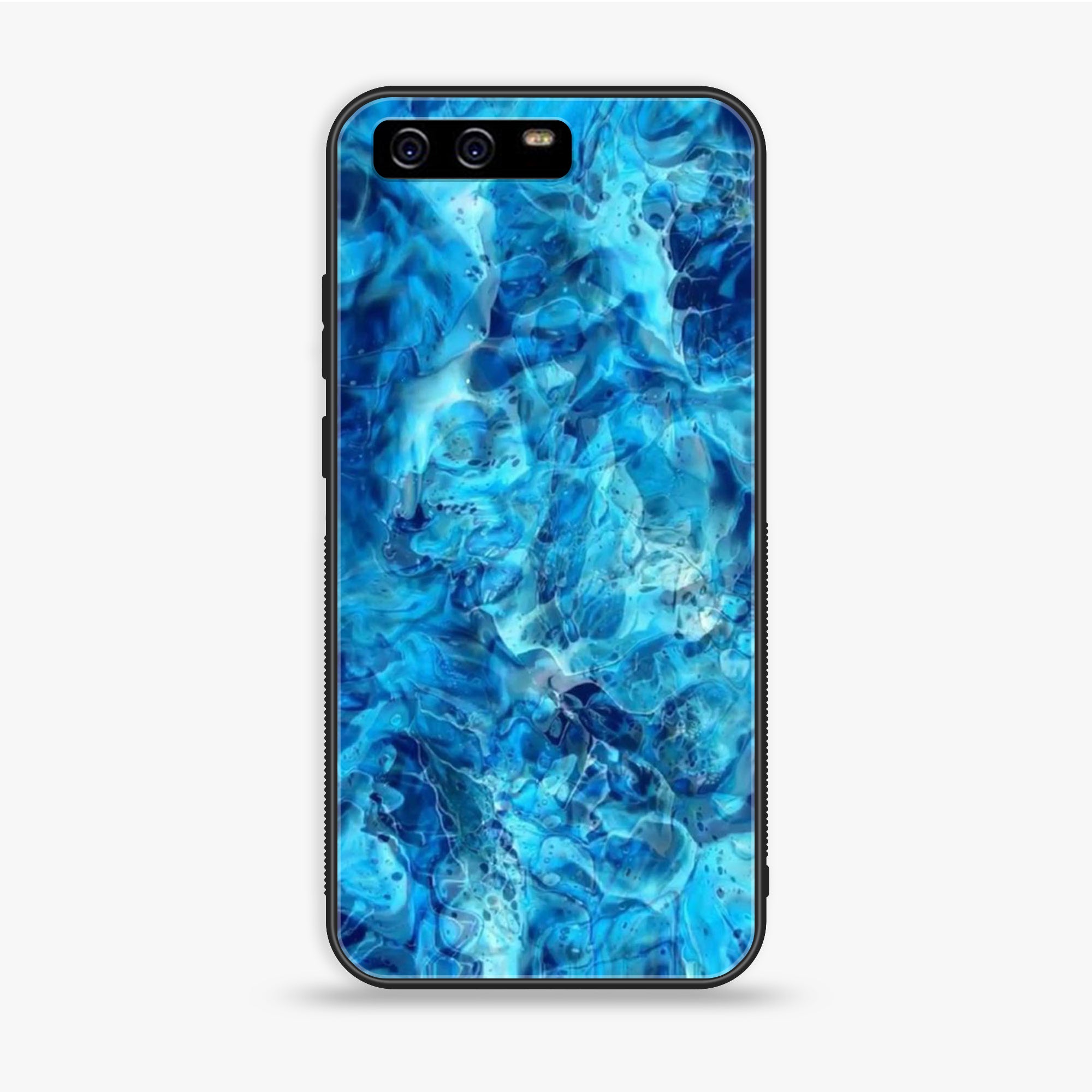 Huawei P10 Plus - Blue Marble Series - Premium Printed Glass soft Bumper shock Proof Case