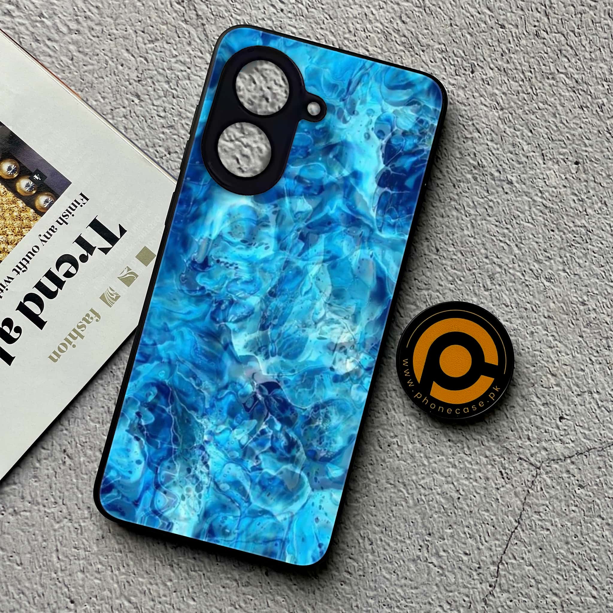 Xiaomi Redmi A5 - Blue Marble Series - Premium Metal Printed soft Bumper shock Proof Case