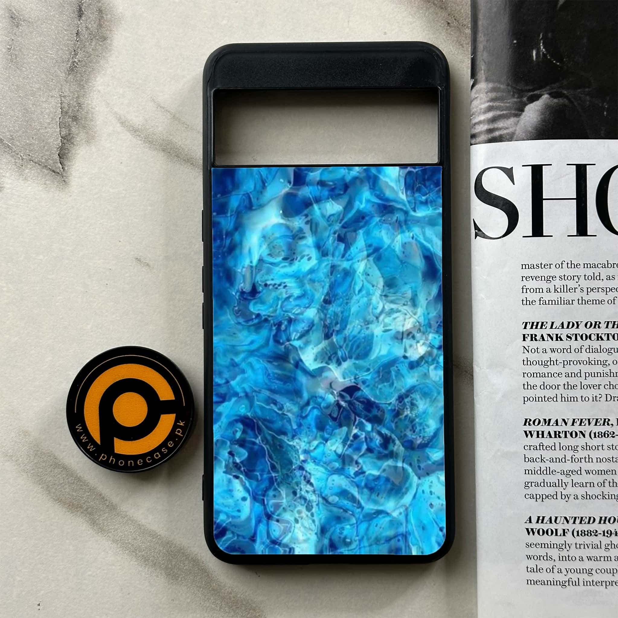 Google Pixel 8 Pro - Blue Marble Series - Premium Printed Glass soft Bumper shock Proof Case