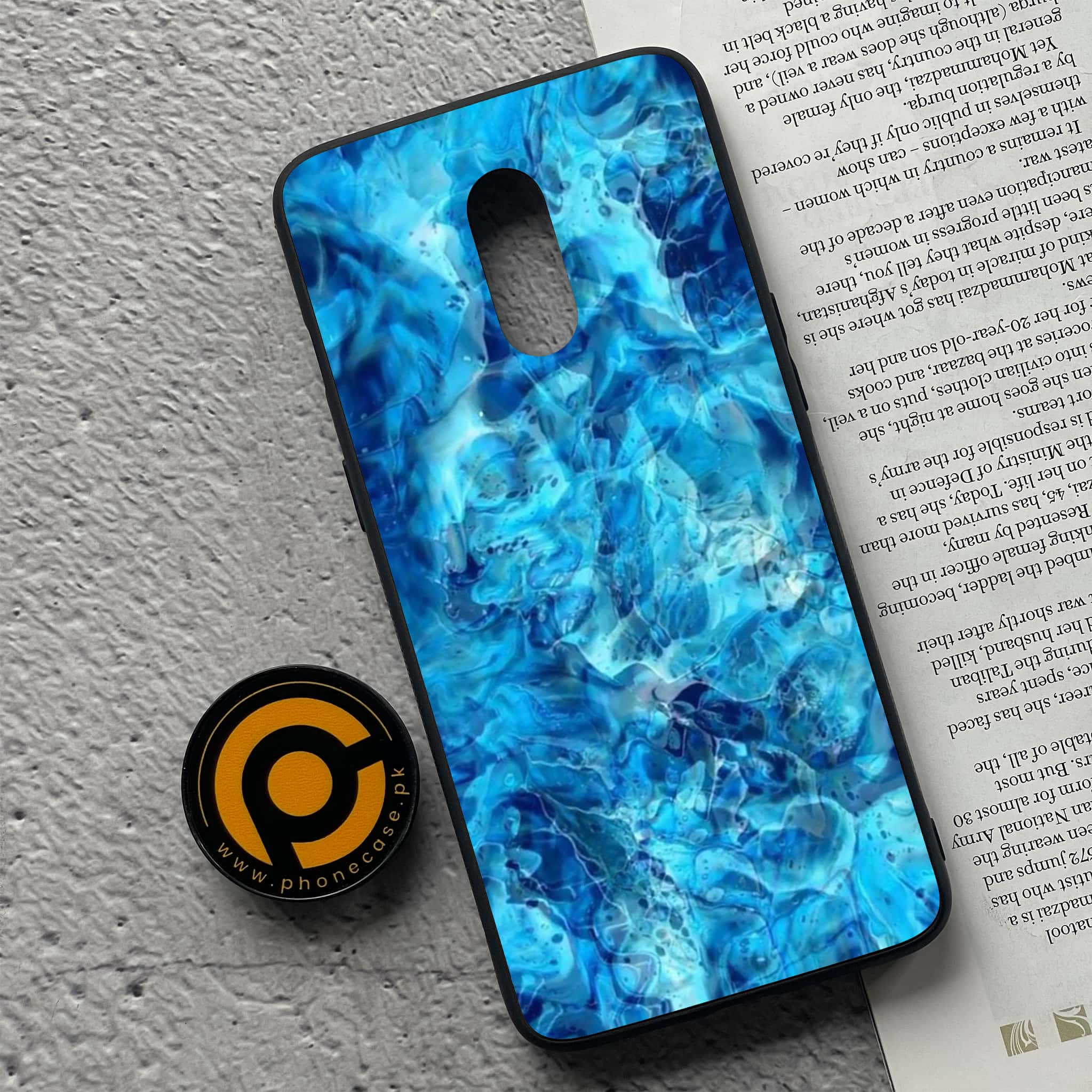 OnePlus 7 - Blue Marble Series - Premium Printed Glass soft Bumper shock Proof Case