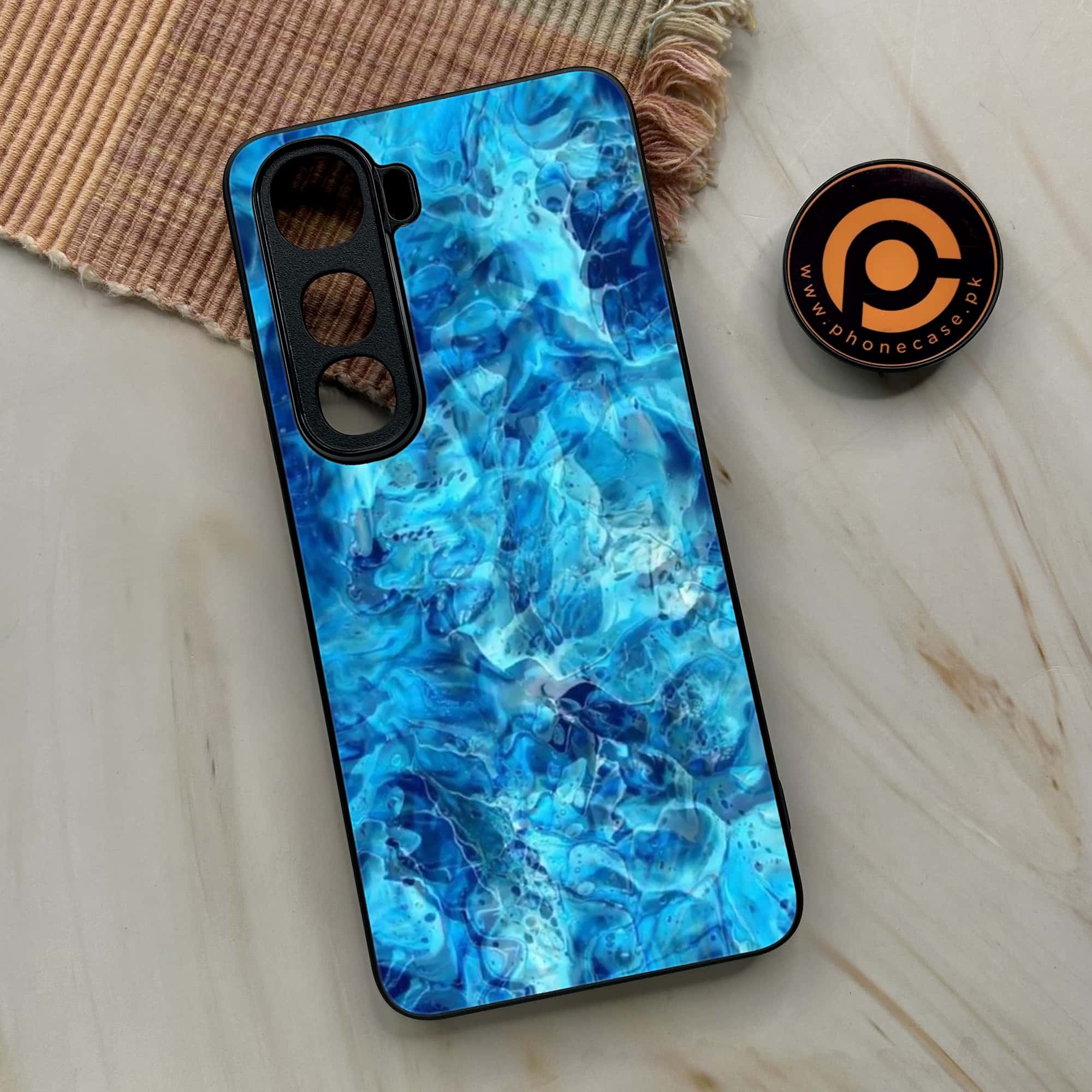 Vivo Y400 - Blue Marble Series - Premium Metal Printed soft Bumper shock Proof Case