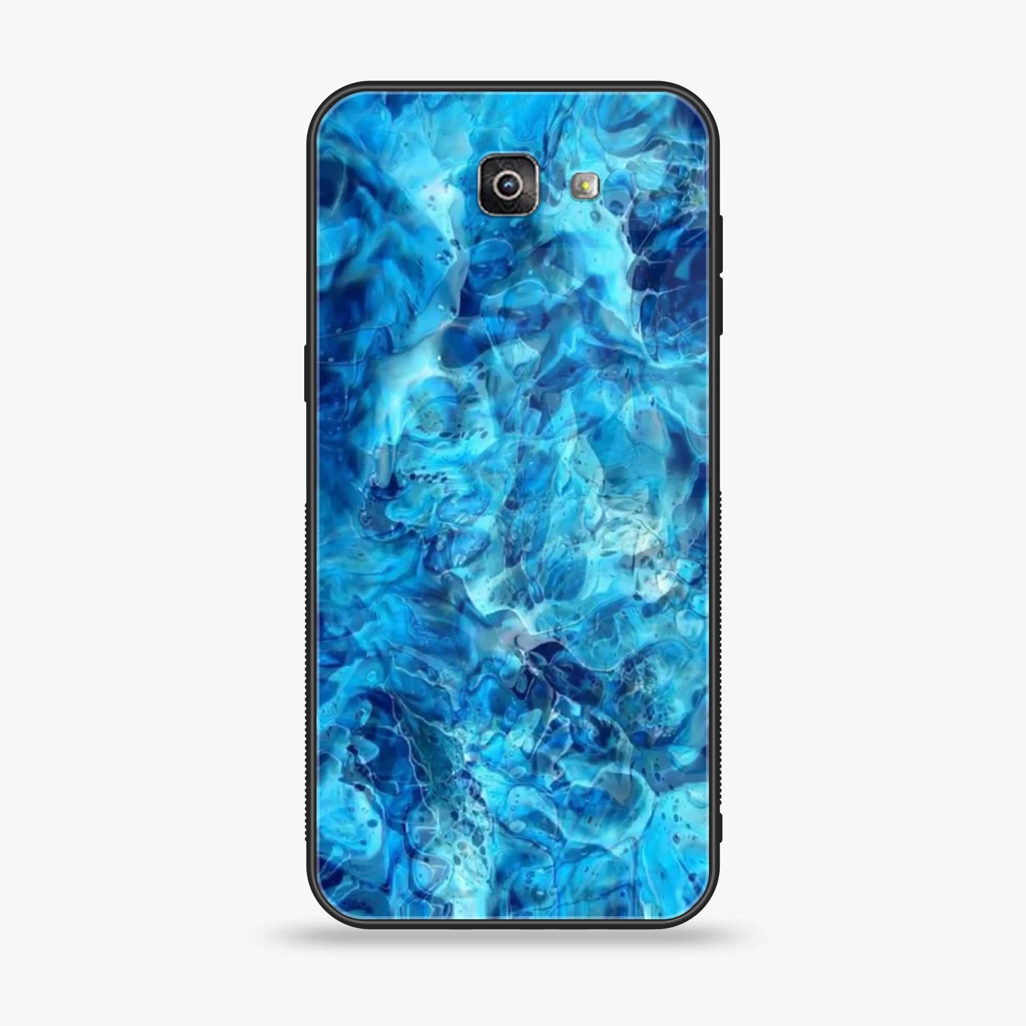 Galaxy J7 Prime 2018 - Blue Marble Series - Premium Printed Glass soft Bumper shock Proof Case