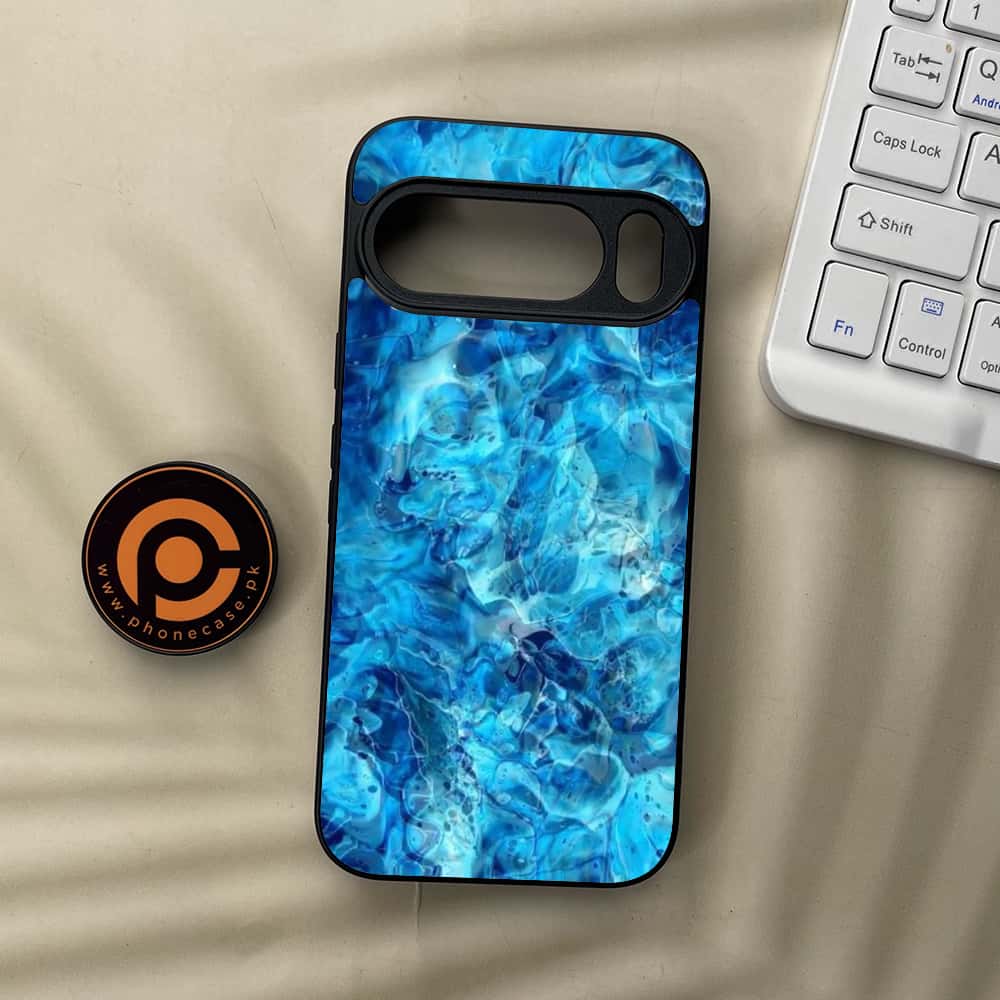 Google Pixel 10  - Blue Marble Series - Premium Metal Printed soft Bumper Shockof Case