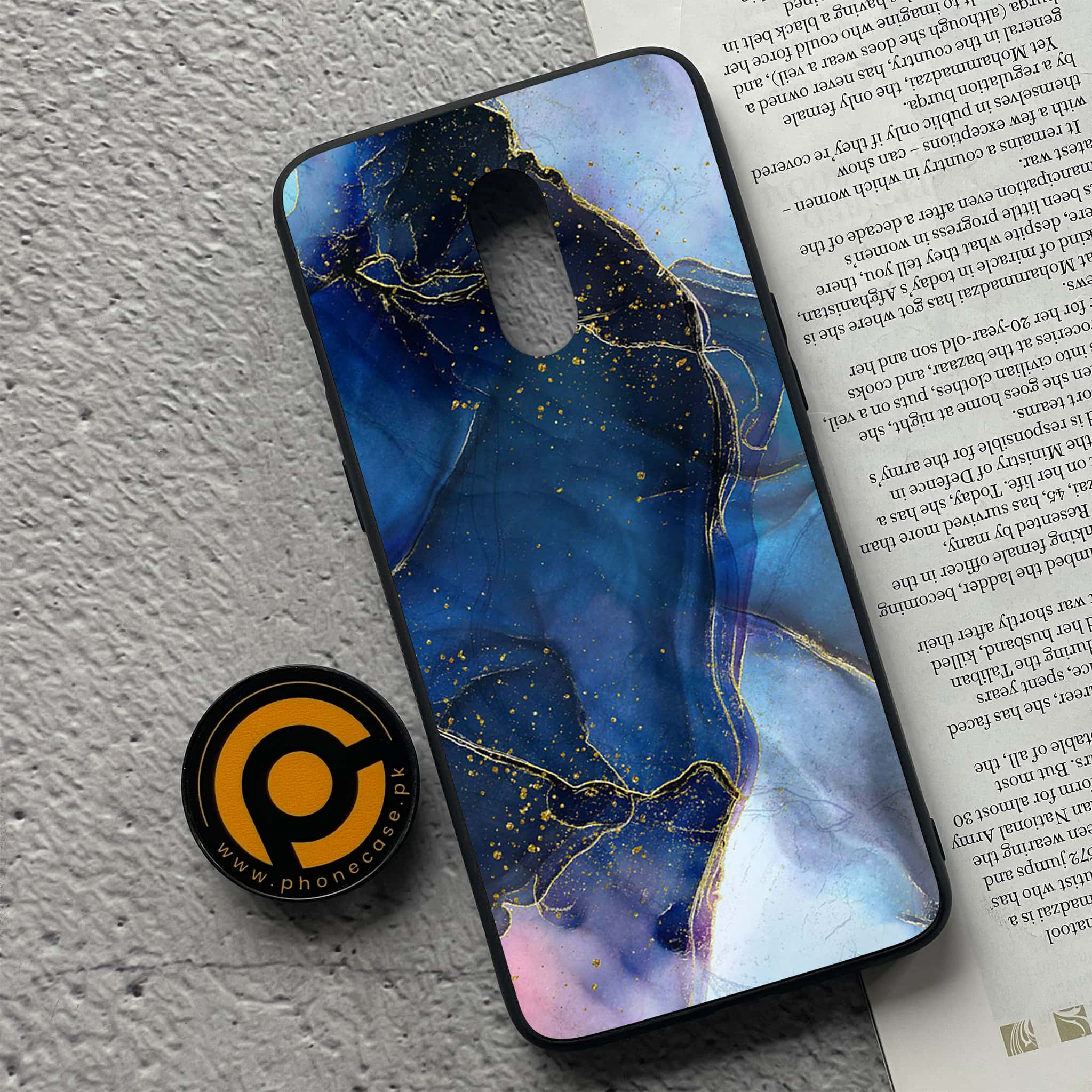 OnePlus 7 - Blue Marble Series - Premium Printed Glass soft Bumper shock Proof Case