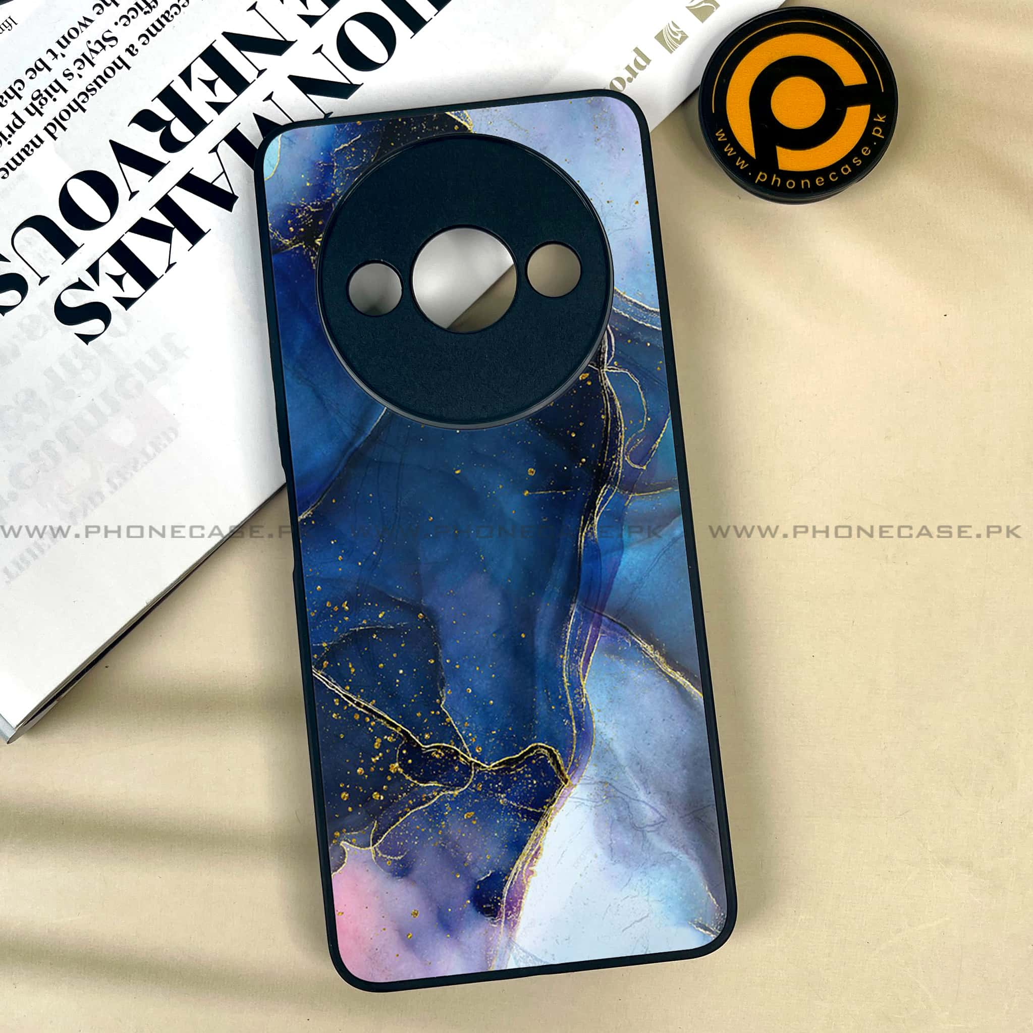 Xiaomi Redmi A3x - Blue Marble Series - Premium Printed Metal soft Bumper shock Proof Case