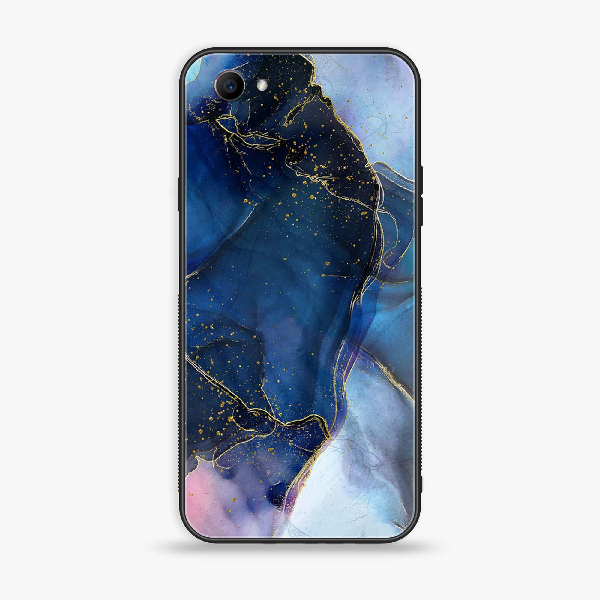 Oppo F7 Youth - Blue Marble Series - Premium Printed Glass soft Bumper shock Proof Case