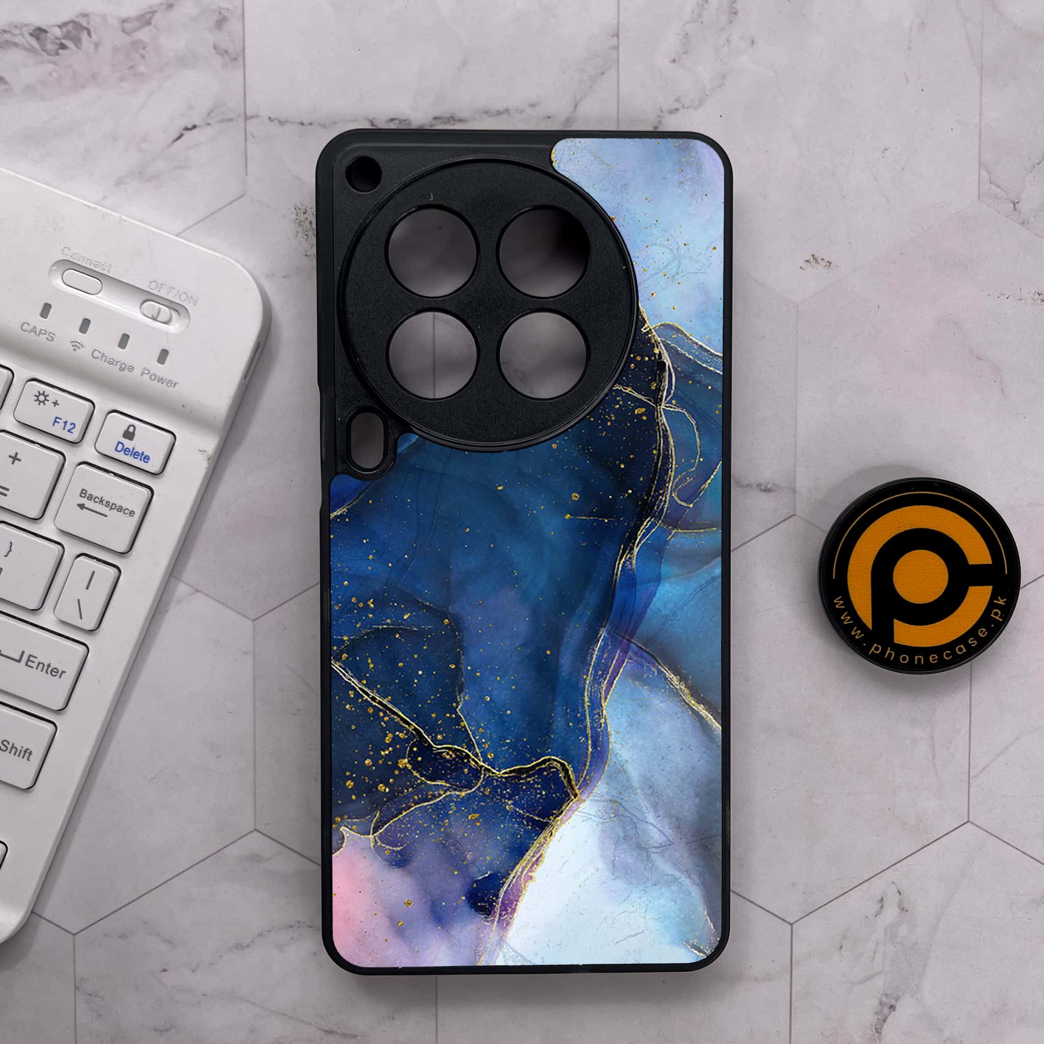 Tecno Camon 30 Premier - Blue Marble Series - Premium Metal Printed soft Bumper shock Proof Case