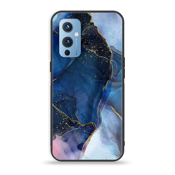 OnePlus 9 - Blue Marble Design 7 - Premium Printed Glass soft Bumper shock Proof Case CS-23097