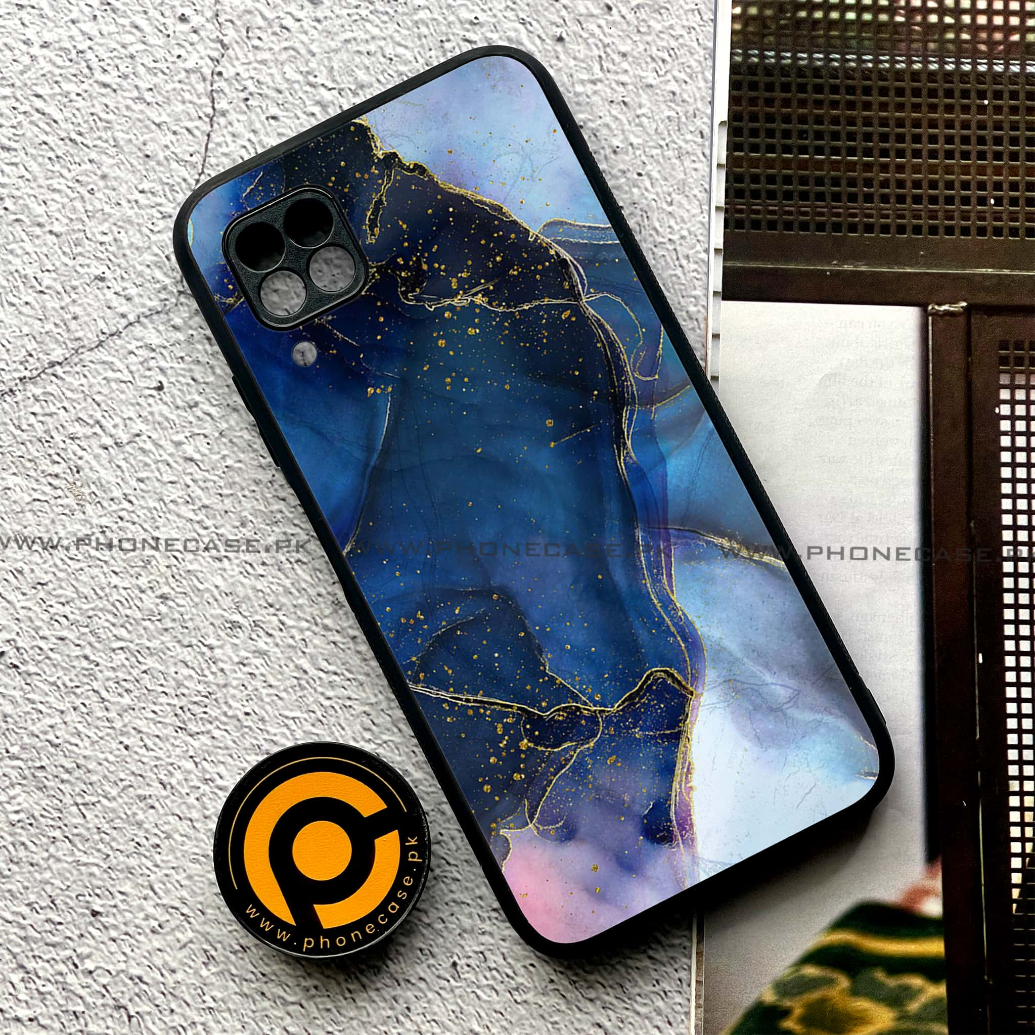 Huawei P40 Lite - Blue Marble Series - Premium Printed Glass soft Bumper shock Proof Case