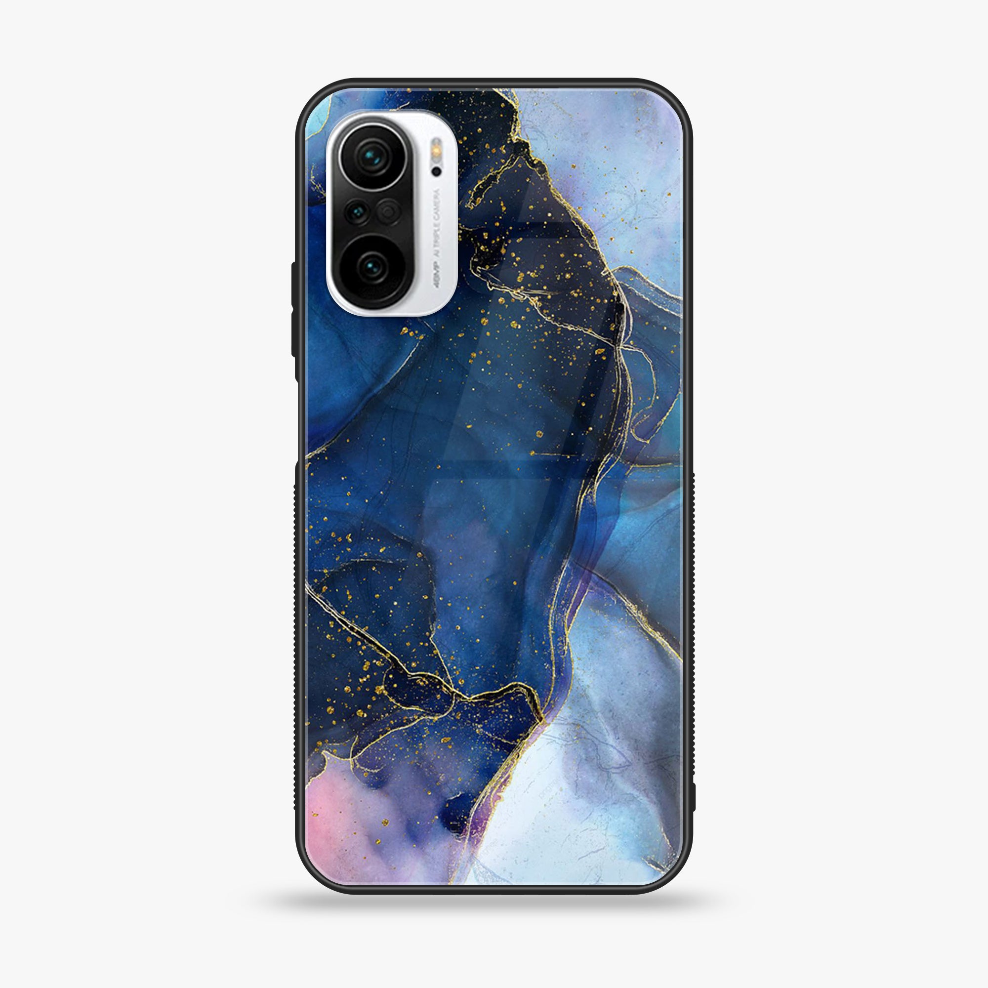 Xiaomi Poco F3 - Blue marble Series - Premium Printed Glass soft Bumper shock Proof Case