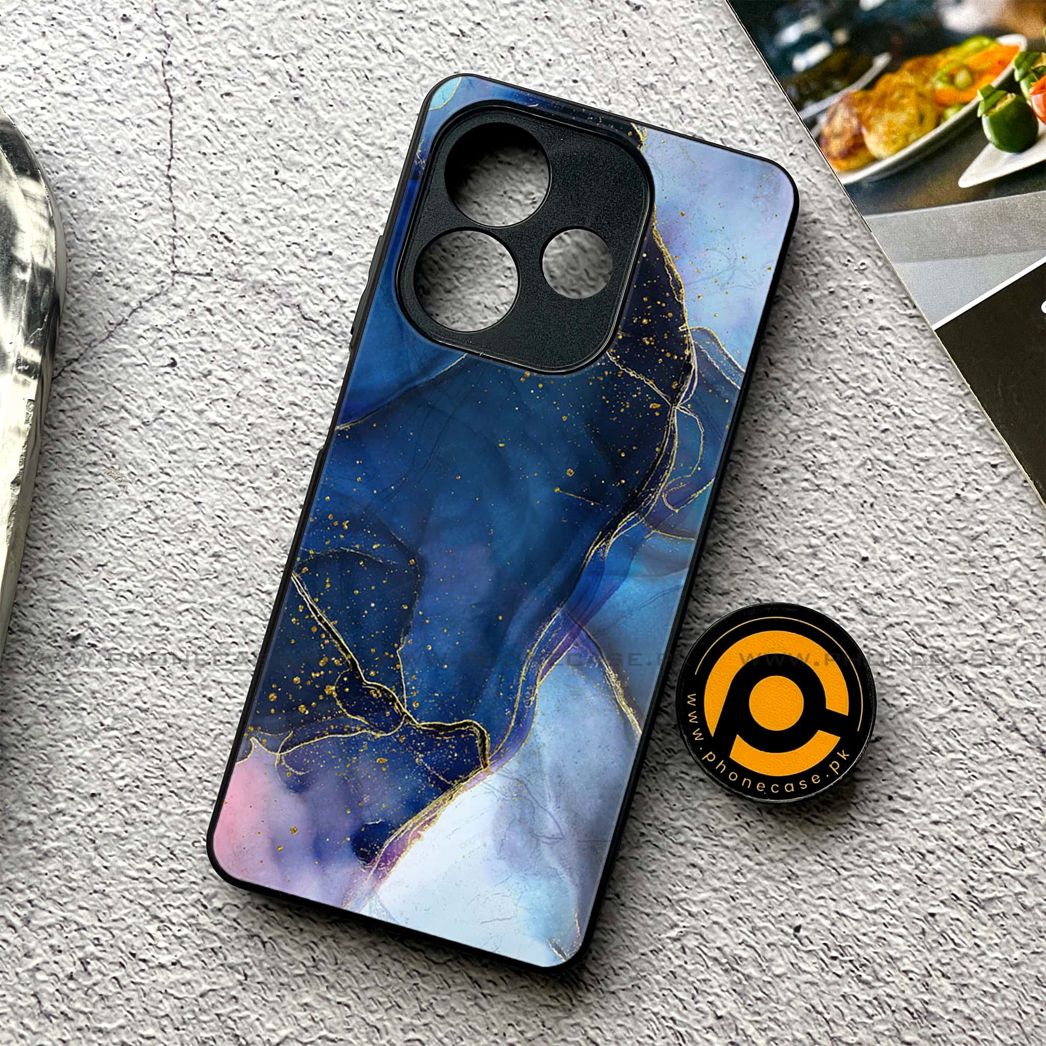 Oppo A5 Pro - Blue Marble Series - Premium Metal Printed soft Bumper shock Proof Case