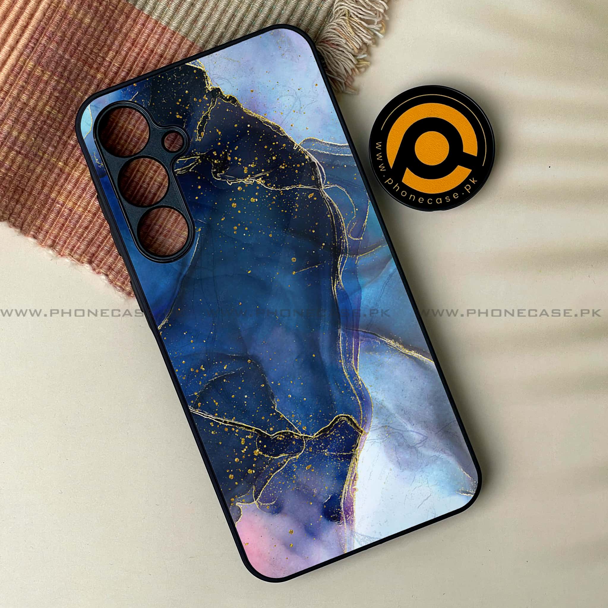 Samsung Galaxy A24 4G - Blue Marble Series - Premium Printed Glass soft Bumper shock Proof Case