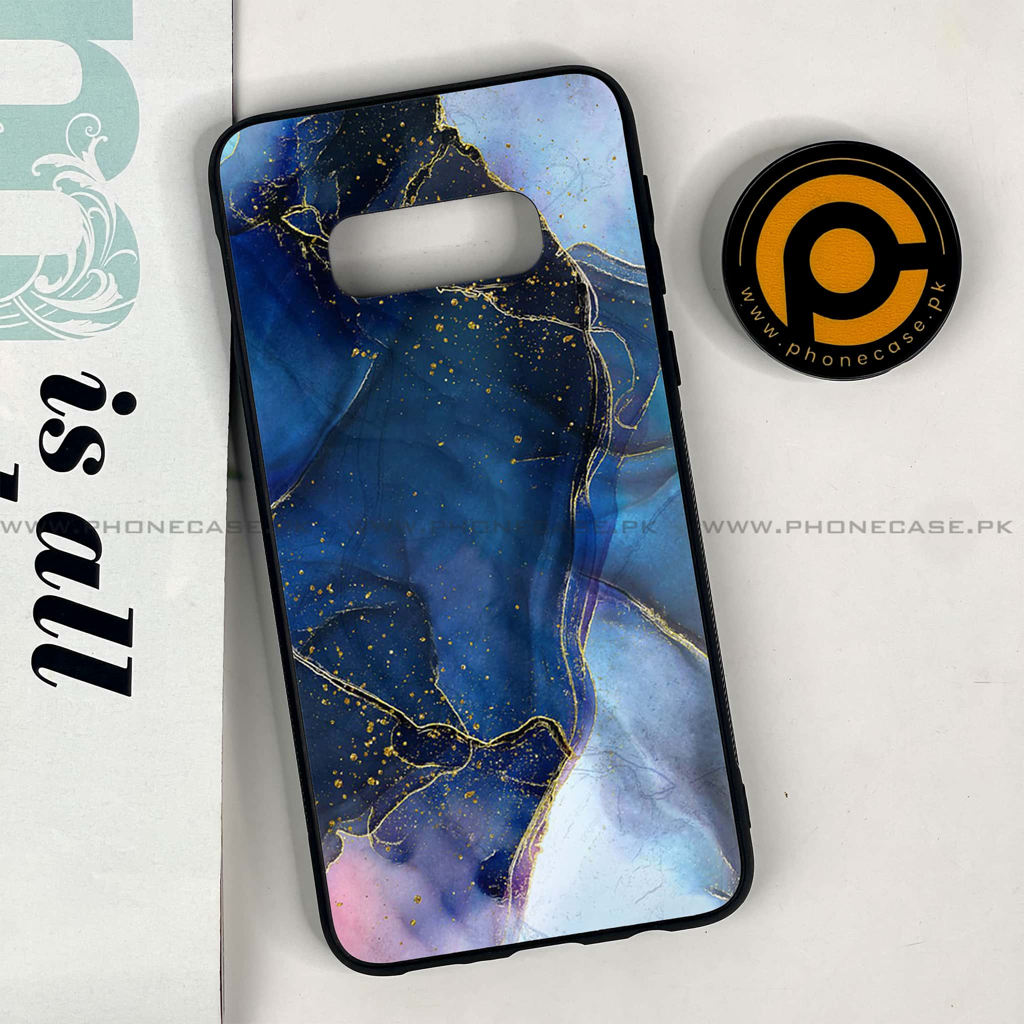 Galaxy S10e - Blue Marble Series - Premium Printed Glass soft Bumper shock Proof Case