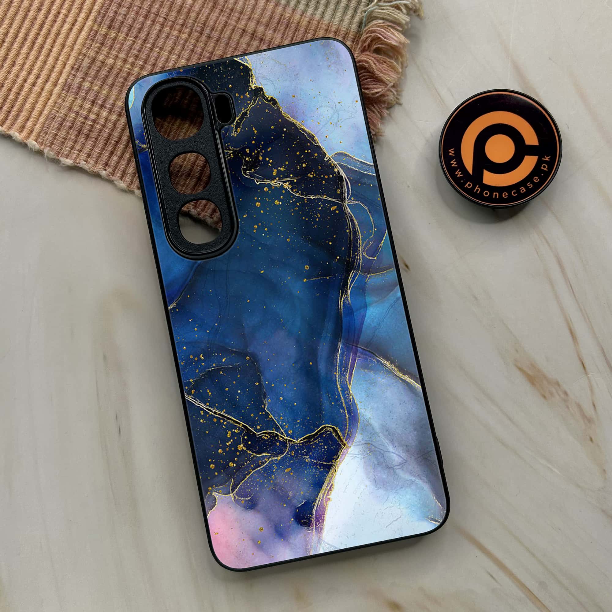 Vivo Y400 - Blue Marble Series - Premium Metal Printed soft Bumper shock Proof Case