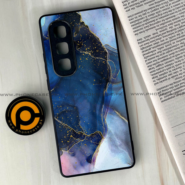 Infinix Hot 50 Pro Plus - Blue Marble Design 7 - Premium Printed Glass soft Bumper shock Proof Case CS-17526