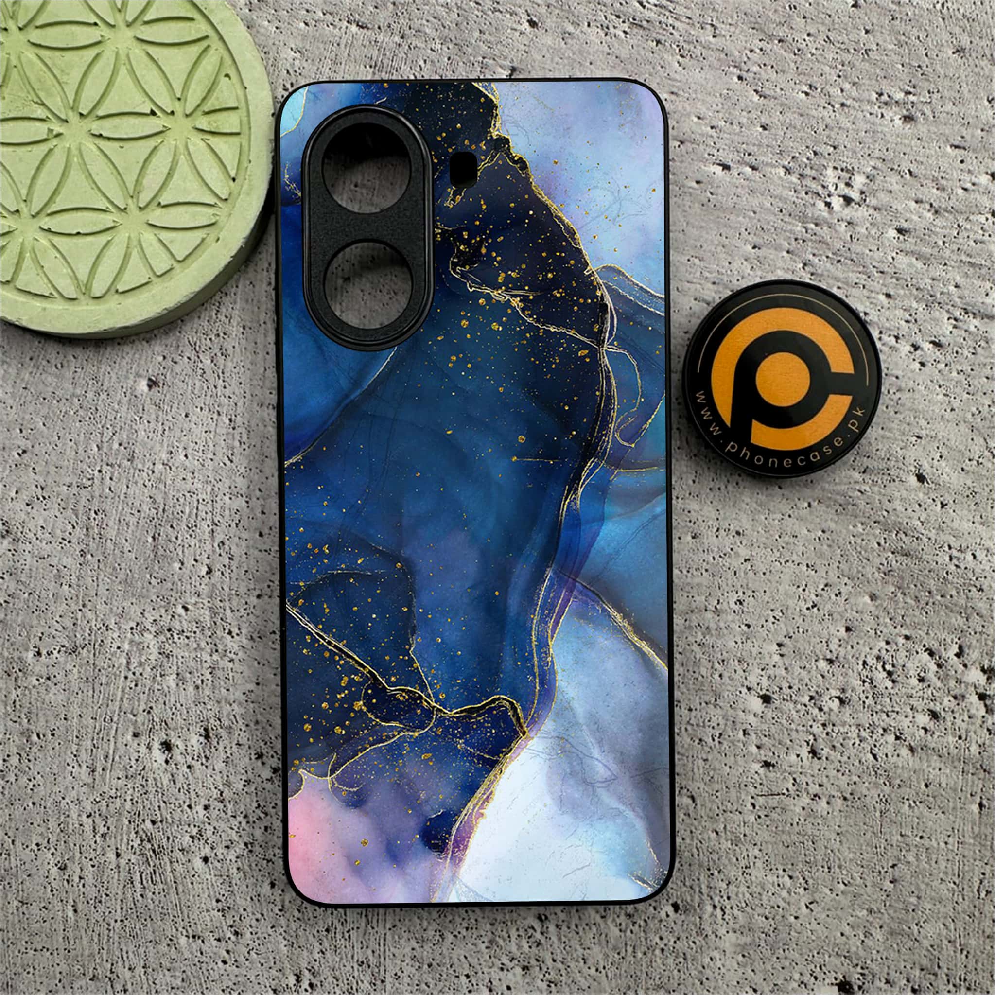 Xiaomi Poco X7 Pro 5G - Blue Marble Series - Premium Metal Printed soft Bumper shock Proof Case