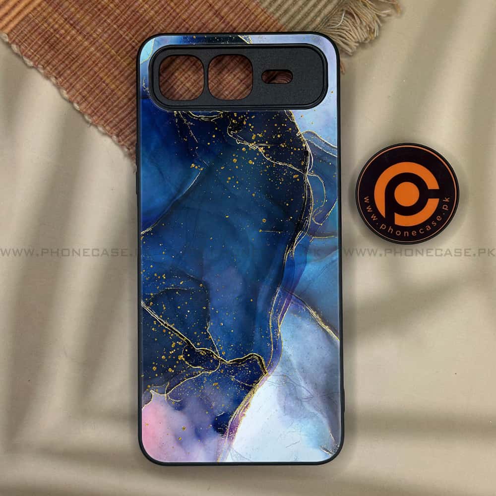 Infinix Smart 10 Plus - Blue Marble Series - Premium Metal Printed soft Bumper shock Proof Case