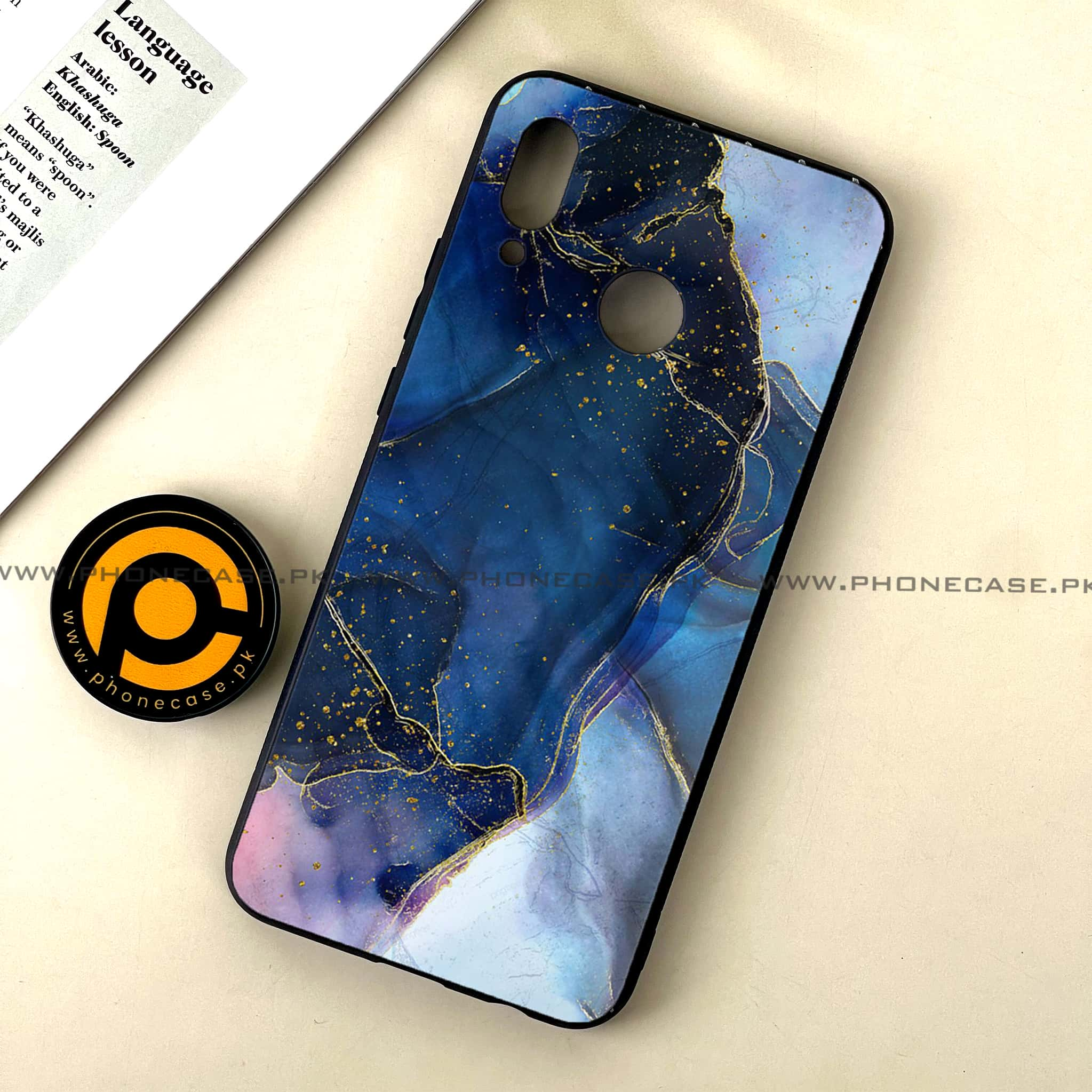 Huawei Nova 3 - Blue Marble Series - Premium Printed Glass soft Bumper shock Proof Case