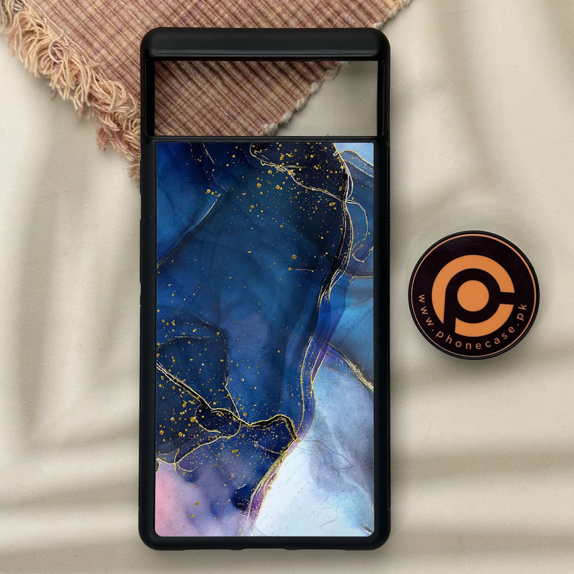 Google Pixel 6 - Blue Marble Series - Premium Metal Printed soft Bumper Shock Proof Case