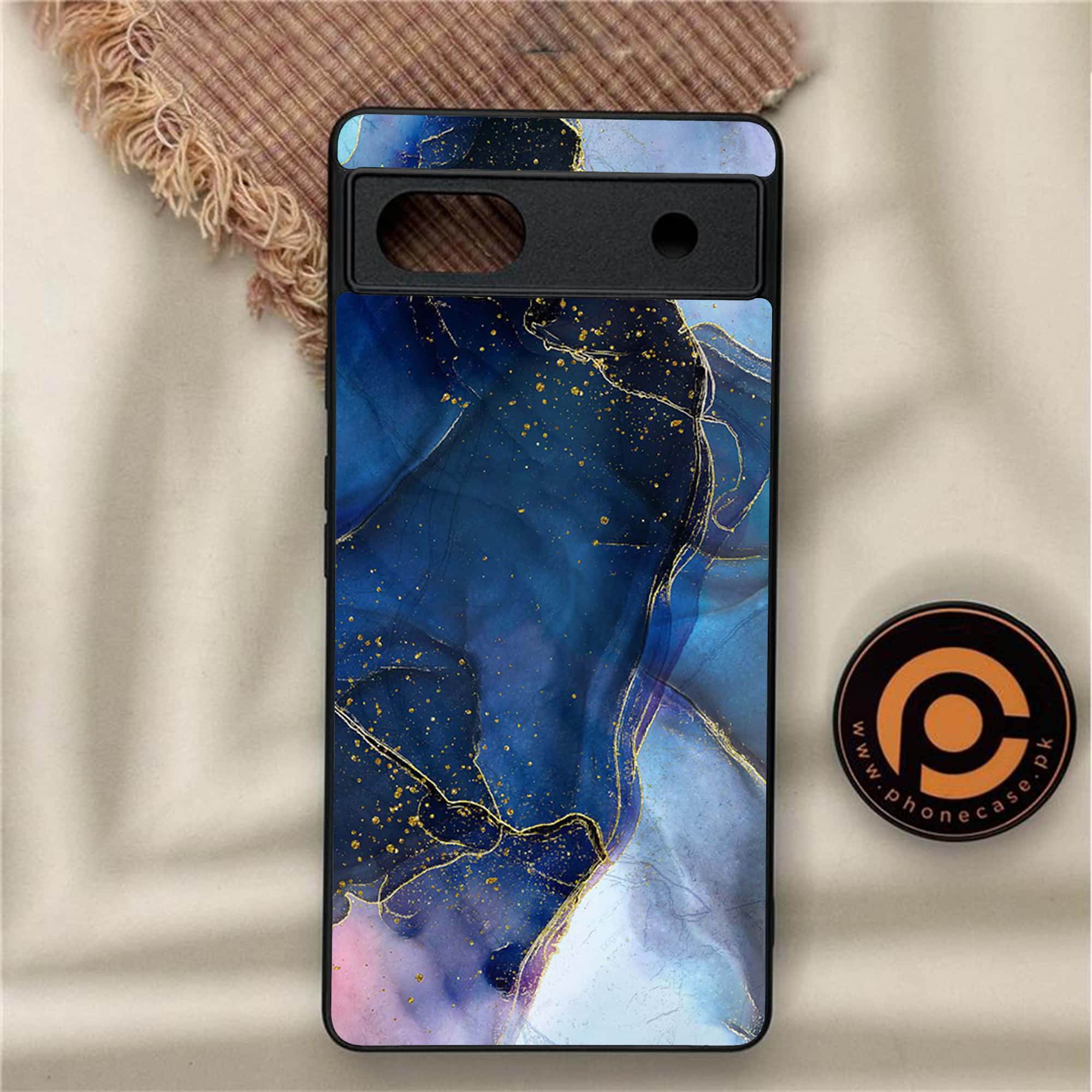 Google Pixel 6A - Blue Marble Series - Premium Metal Printed soft Bumper Shock Proof Case